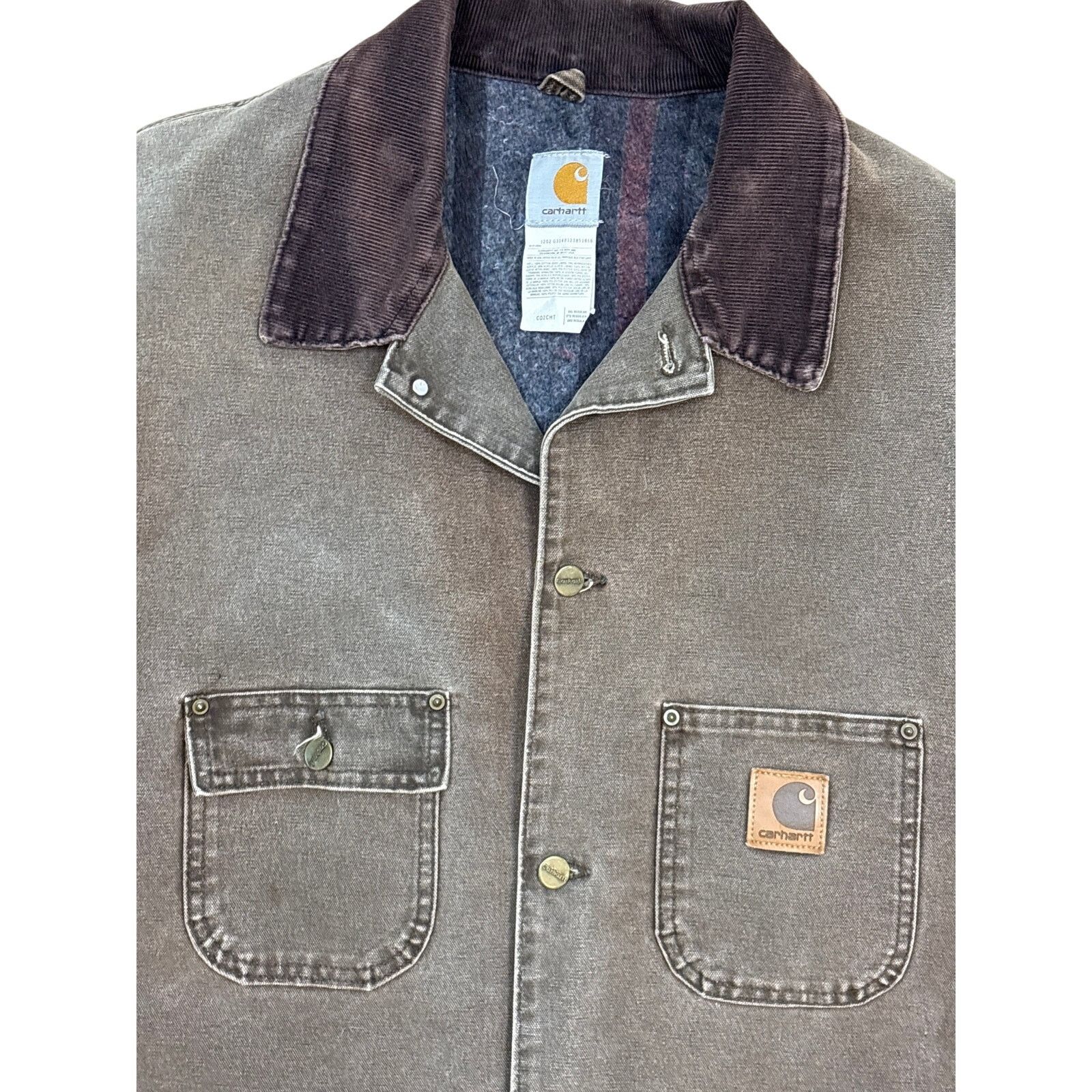 Carhartt Y2K Carhartt C02CHT jacket faded brown duck canvas blanket Size US XXL / EU 58 / 5 - 2 Thumbnail