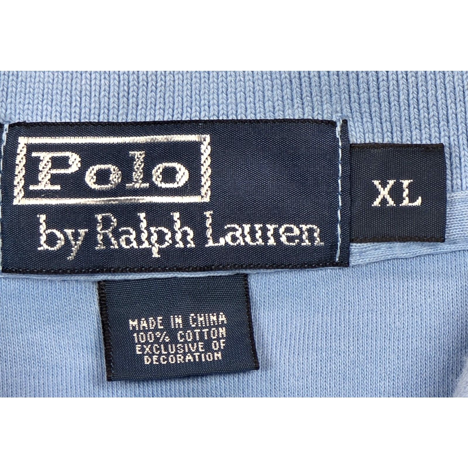 Polo Ralph Lauren VTG Polo Ralph Lauren Polo Shirt XL Light Blue Short Sleeve Mens Solid Blue Pony Classic 90s Theme Size US XL / EU 56 / 4 - 7 Thumbnail