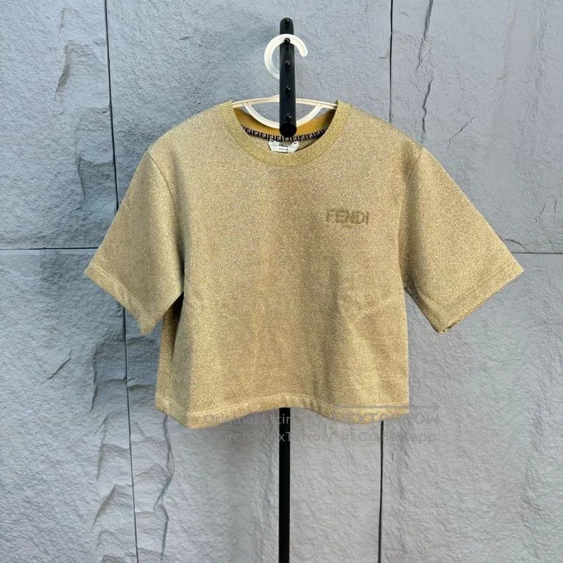 Fendi Fendi Front Classic Logo Gold Short Sleeve Size S / US 4 / IT 40 - 1 Thumbnail