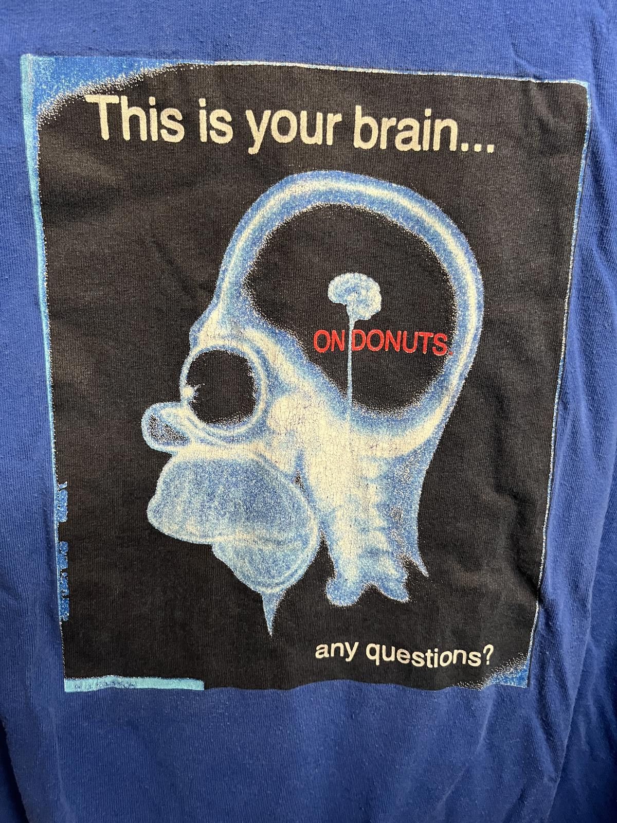 Designer Vintage Homer Simpson T-shirt Brain on Donuts Shirt 2XL Size US XXL / EU 58 / 5 - 3 Thumbnail