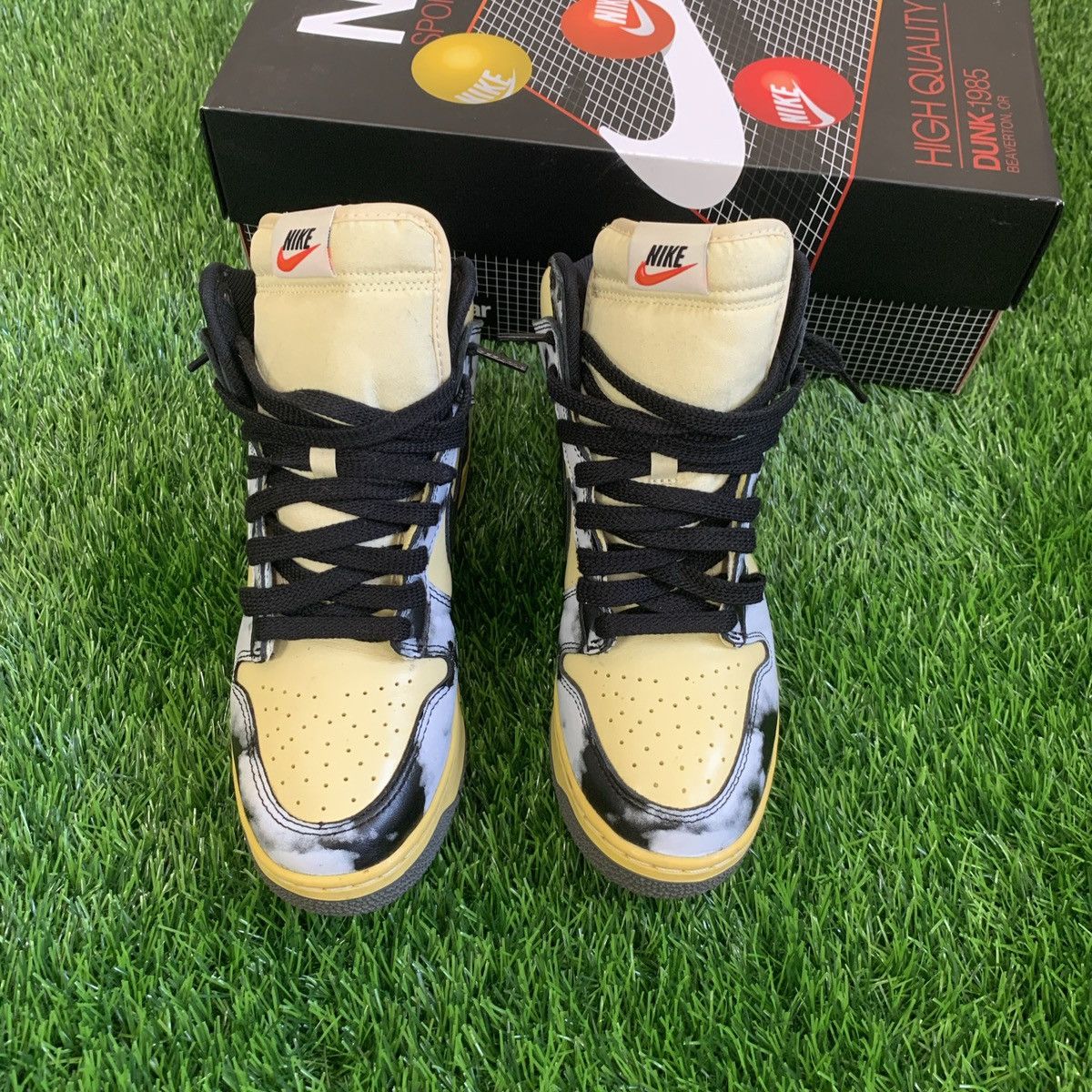 Nike Nike Dunk High 1985 Black Acid Wash 2021 Size US 7.5 / EU 40-41 - 4 Thumbnail