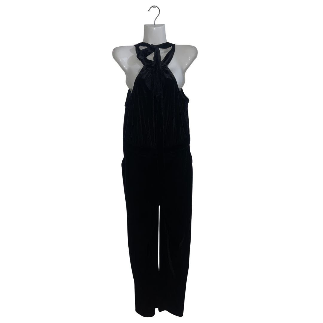 Target Basics A New Day Velvet Pantsuit Jumpsuit Halter Neckline Wide Leg Size 27" / US 4 / IT 40 - 2 Thumbnail