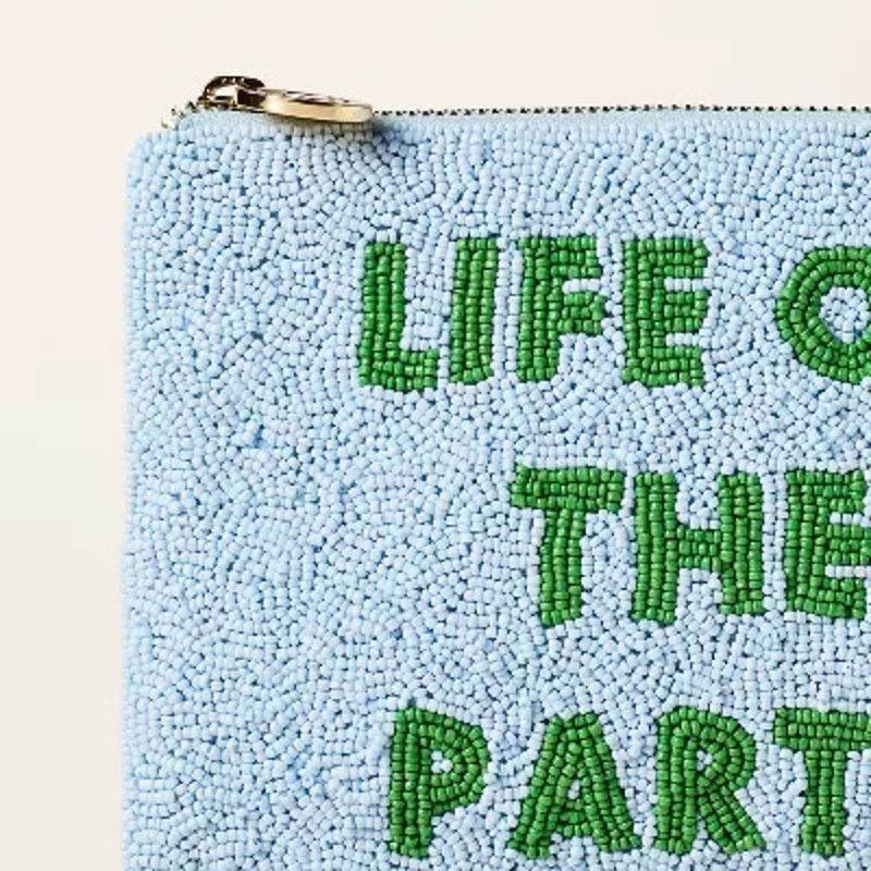 Kate Spade NWT Kate Spade Target Blue Beaded Clutch "Life Of The Party" Size ONE SIZE - 4 Thumbnail