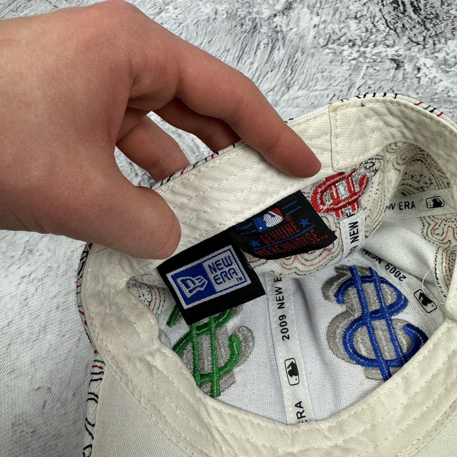 New Era Vintage New Era 2009 White Dollars Embroidered Hat Size ONE SIZE - 6 Thumbnail