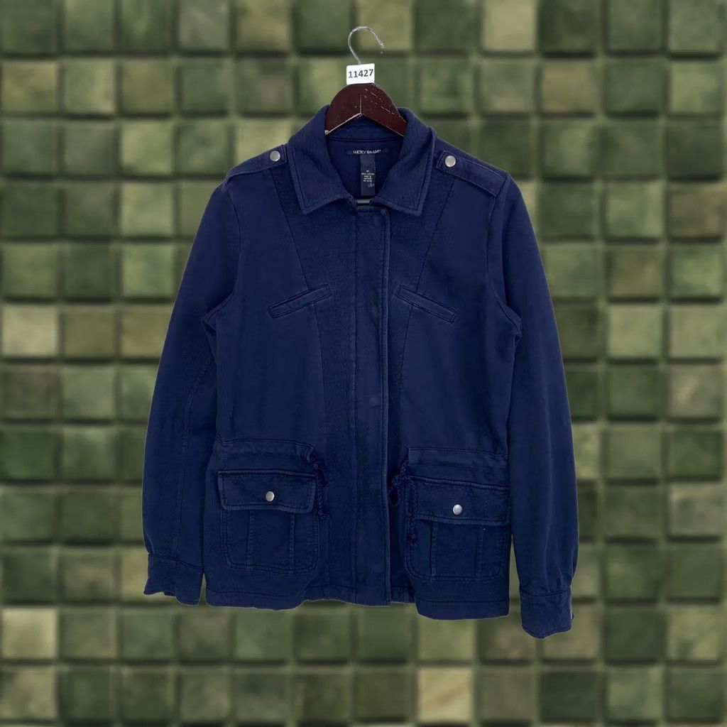 Lucky Brand Lucky Brand Blue Cotton Military Utility Jacket Womens M Size Regular Red? Size M / US 6-8 / IT 42-44 - 1 Thumbnail