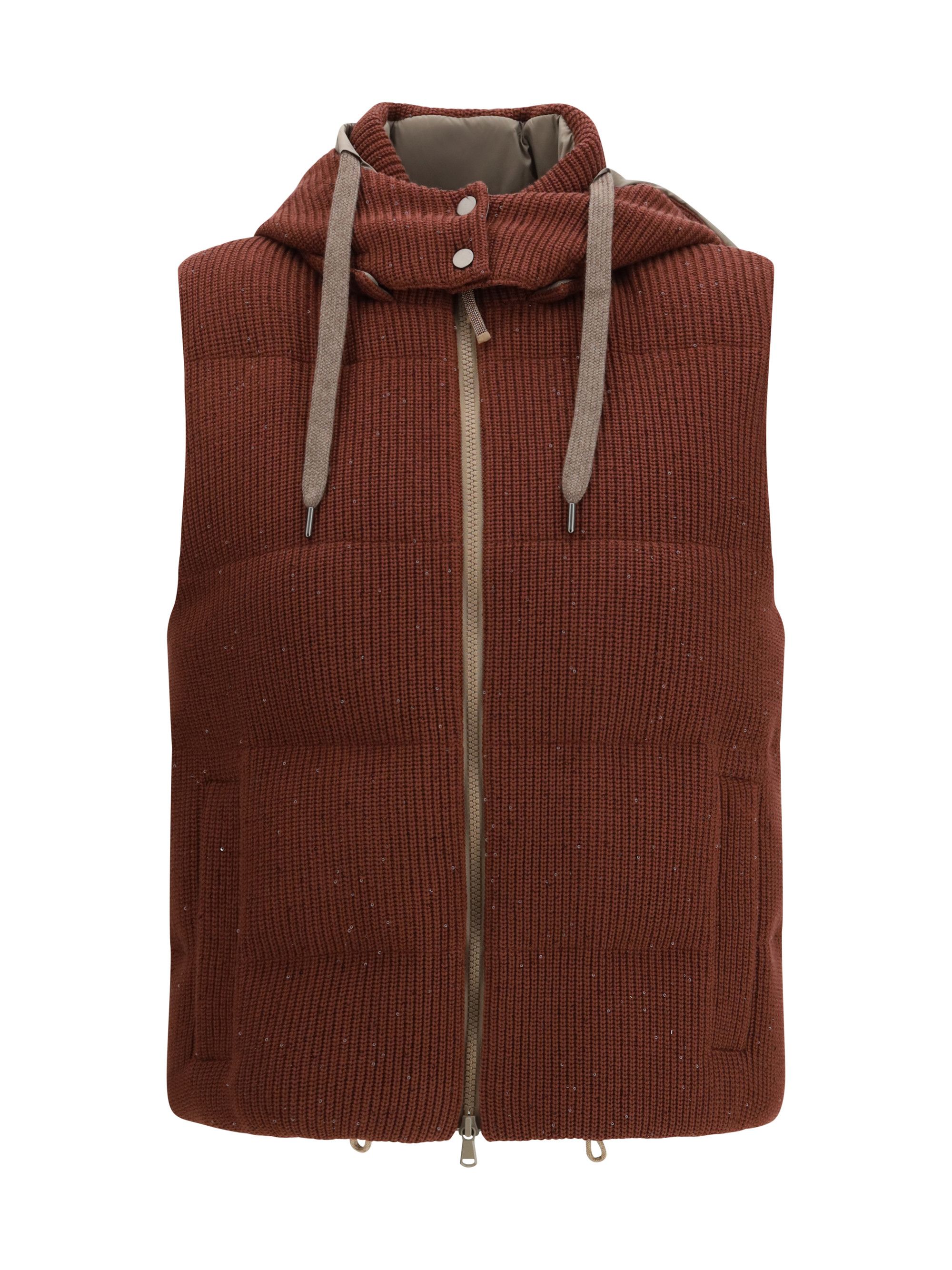 Brunello Cucinelli Hooded Down Vest Size M / US 6-8 / IT 42-44 - 1 Thumbnail