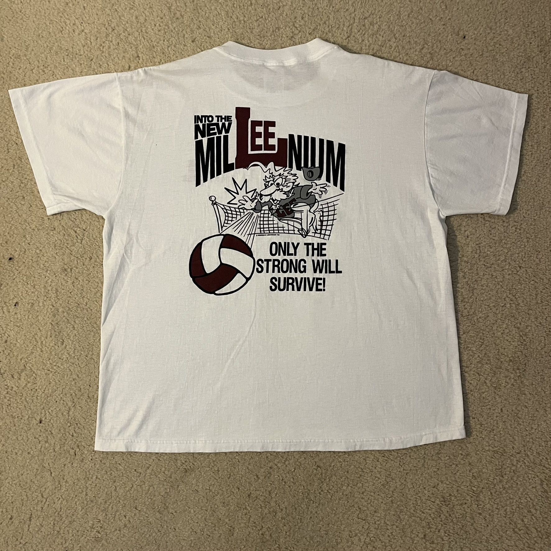 Fruit Of The Loom VTG 00s Lee Volleyball Into the New MilLEEnium Tee Size US L / EU 52-54 / 3 - 1 Thumbnail