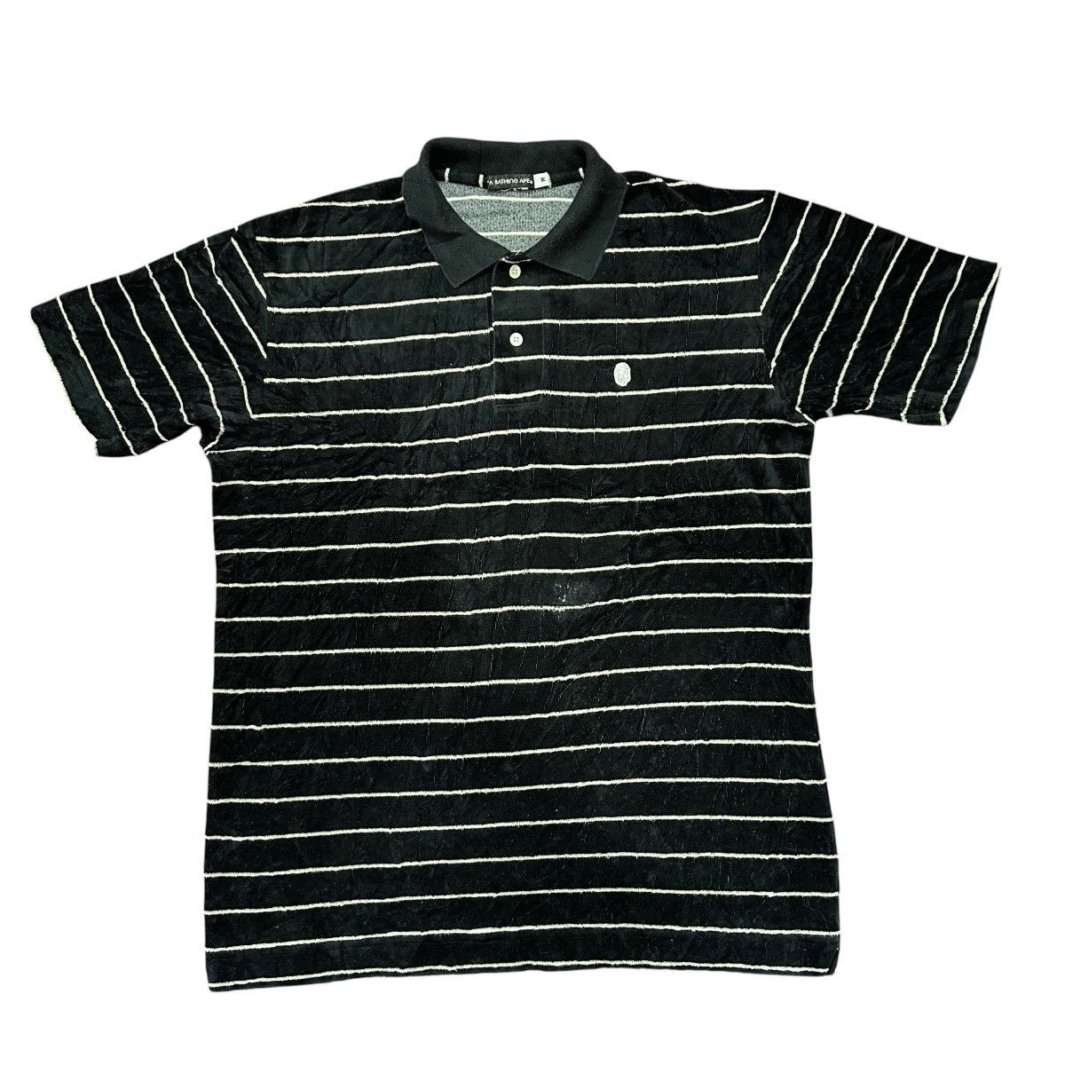 Bape BAPE A Bathing Ape Striped Polo Shirt Japan Texture Pique Size US M / EU 48-50 / 2 - 1 Thumbnail