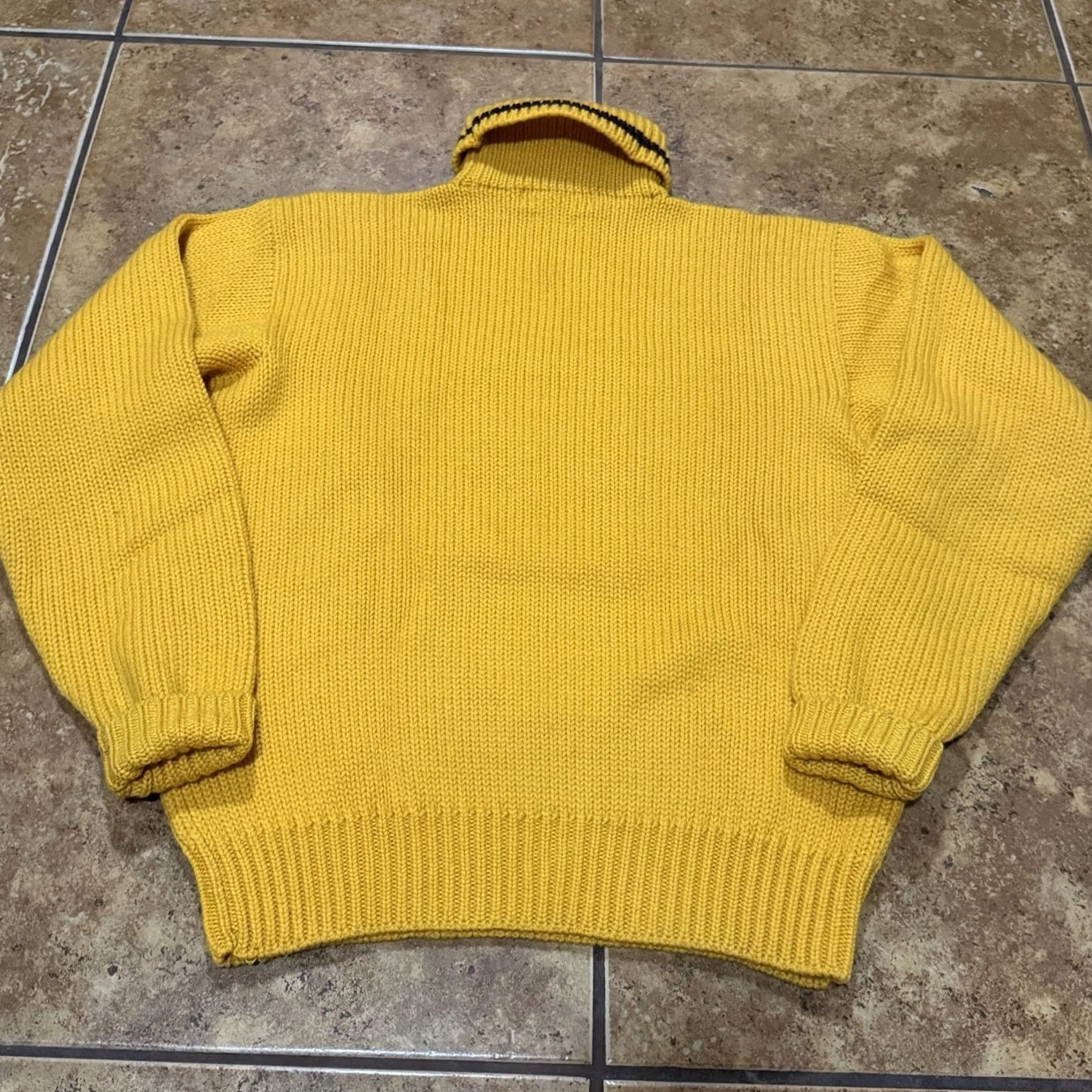 Polo Ralph Lauren VINTAGE Polo Ralph Lauren Wool P Wing Letterman Sweater Men’s M Turtleneck EUC Yellow Size US M / EU 48-50 / 2 - 4 Thumbnail