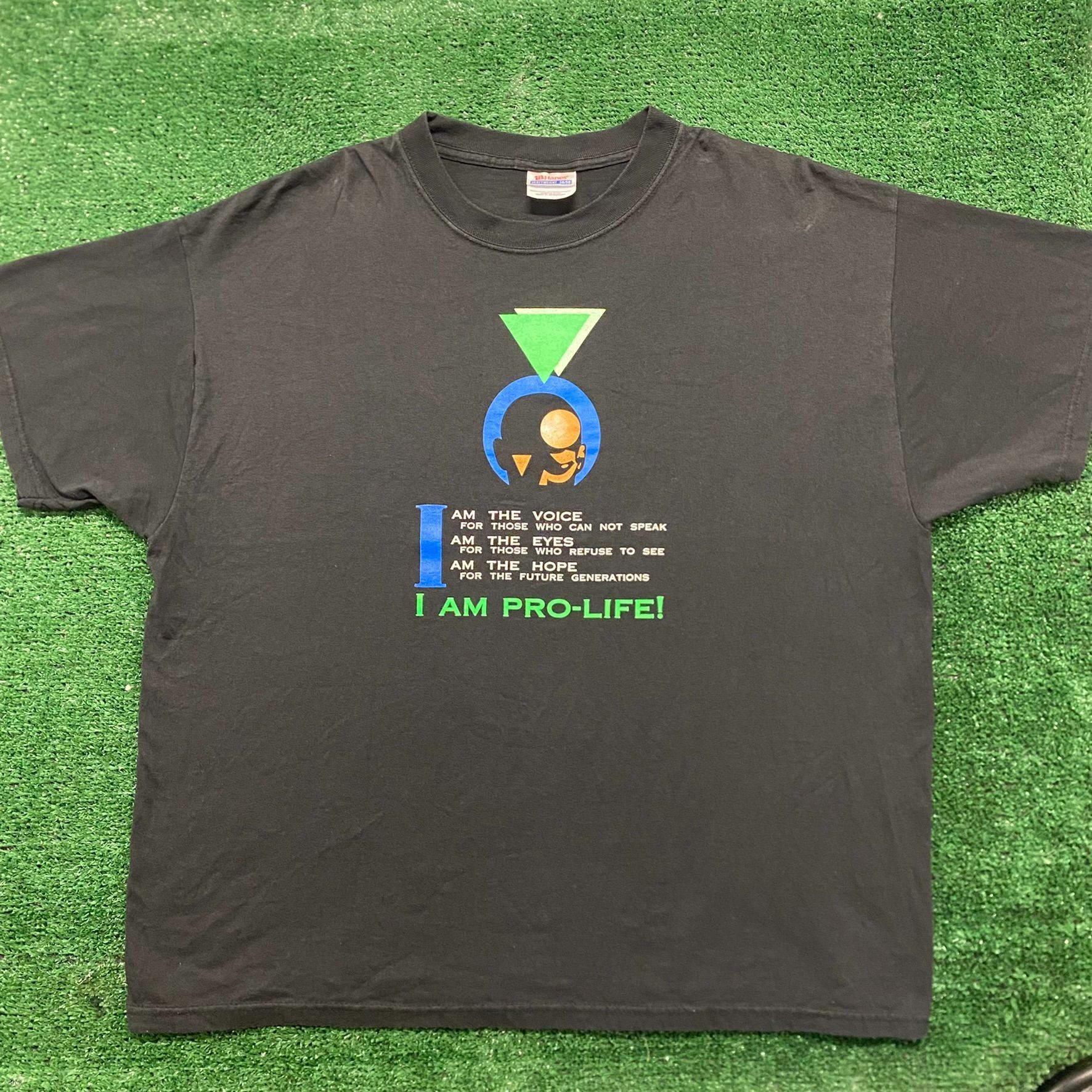 Hanes Vintage Y2K Pro Life Abortion Conservative Political Tee Size US XL / EU 56 / 4 - 1 Thumbnail