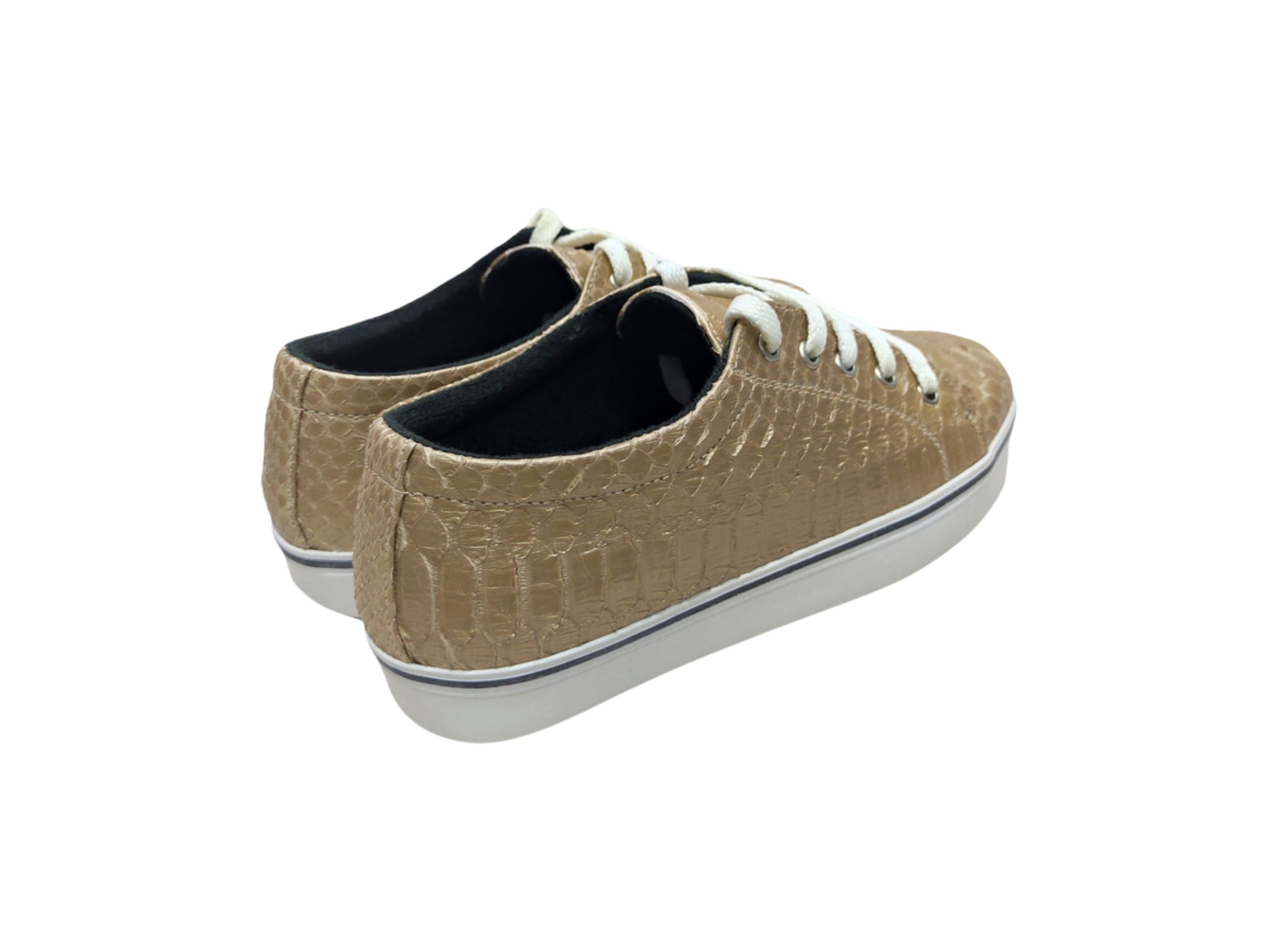 Handmade Gold Snakeskin Casual Sneakers Size US 6 / EU 39 - 4 Thumbnail