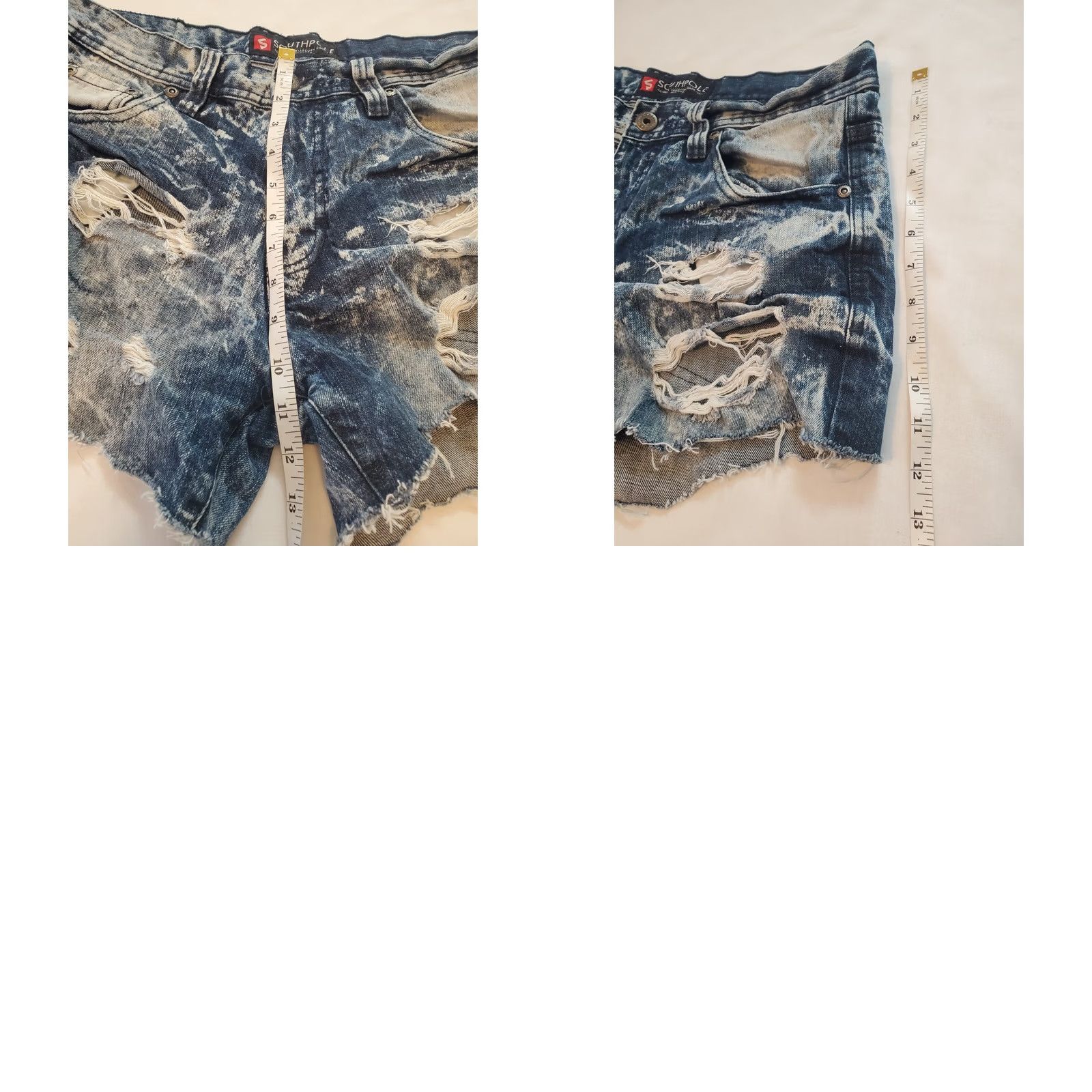 Southpole VINTAGE South Pole Denim Cut off Shorts Sz 32/14 Acid Washed Distressed Blue Womens Size 36" / US 14 / IT 50 - 8 Thumbnail
