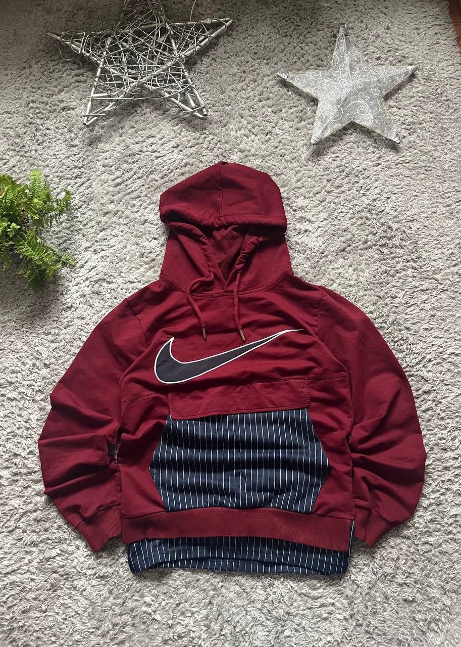 Nike × Vintage Nike Hoodie Streetwear Big Logo Swoosh Rare Drill Size US S / EU 44-46 / 1 - 2 Thumbnail