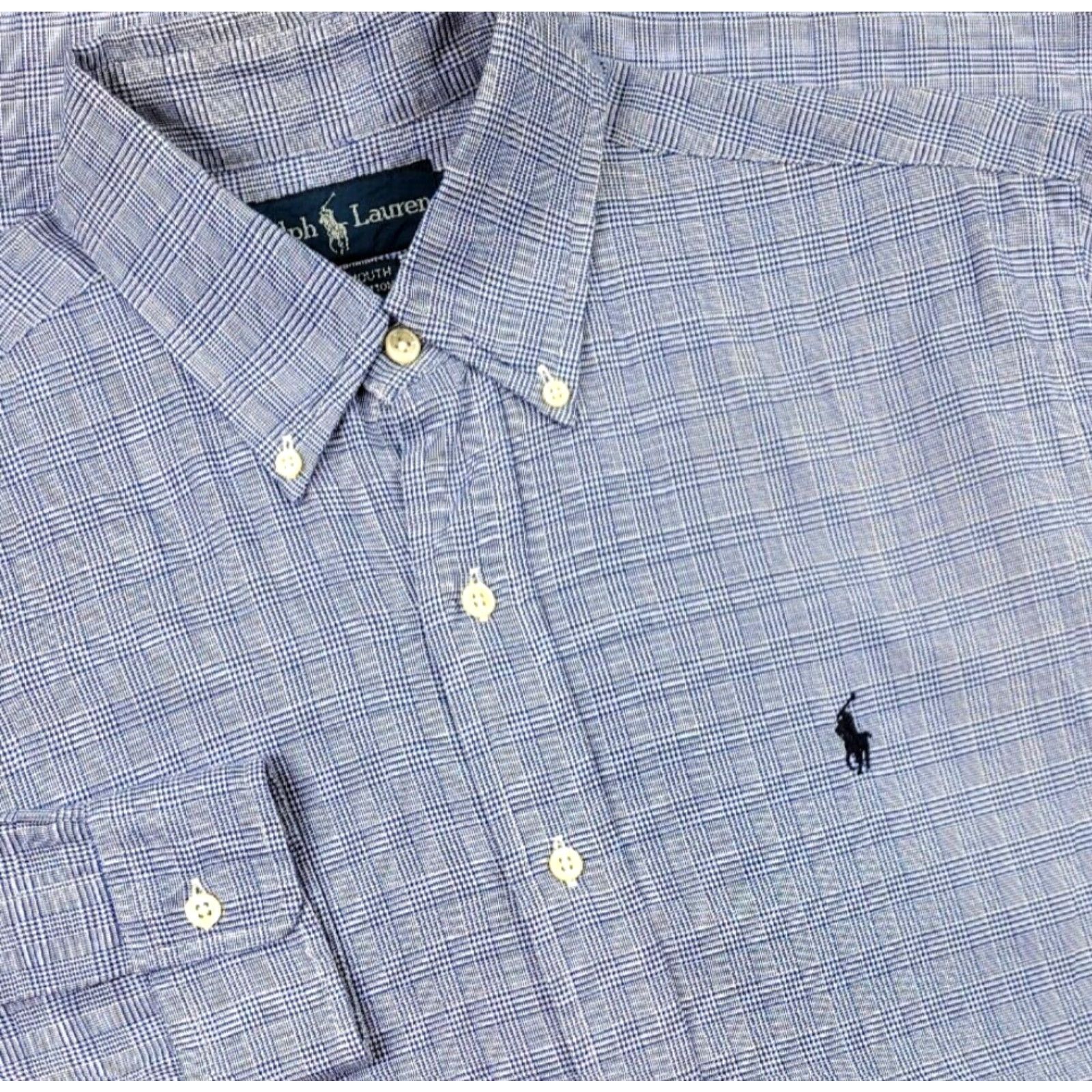 Ralph Lauren VINTAGE Ralph Lauren Polo Button-Up Shirt 15-33 Blue Plaid Long Sleeve Mens Size US M / EU 48-50 / 2 - 2 Thumbnail