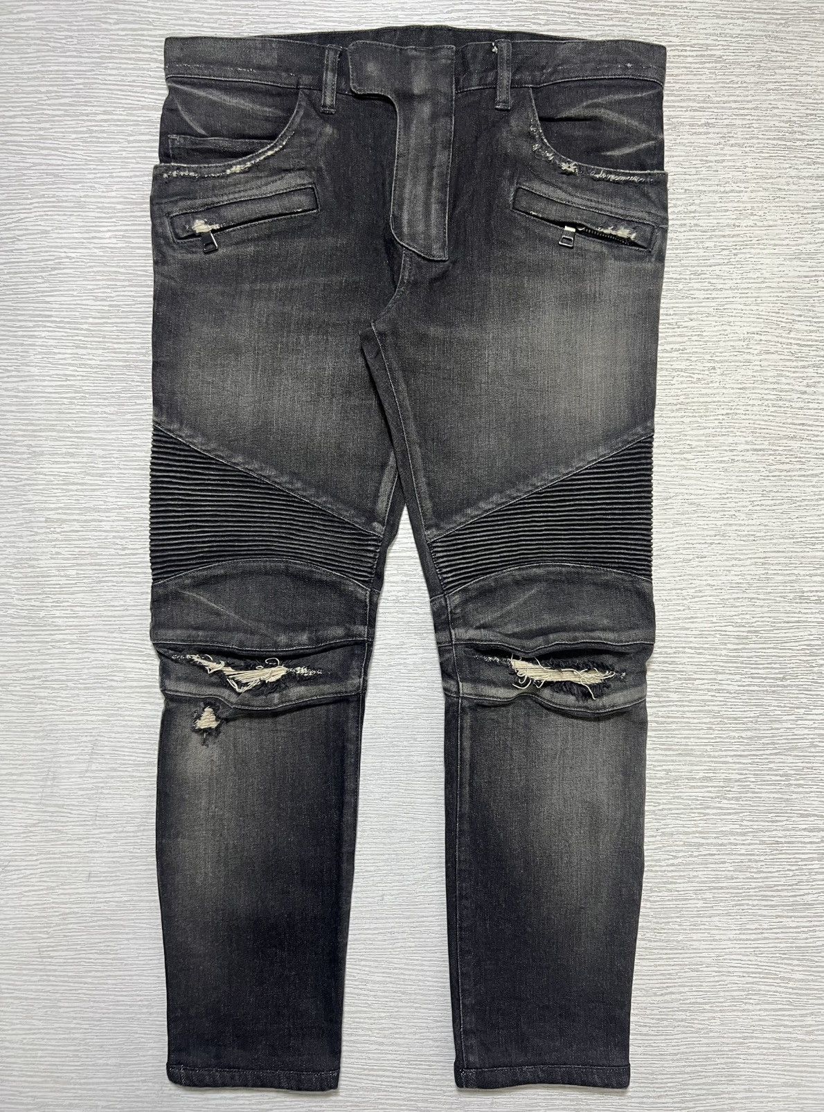 Balmain Balmain - Distressed Biker Jeans Size US 31 - 1 Thumbnail