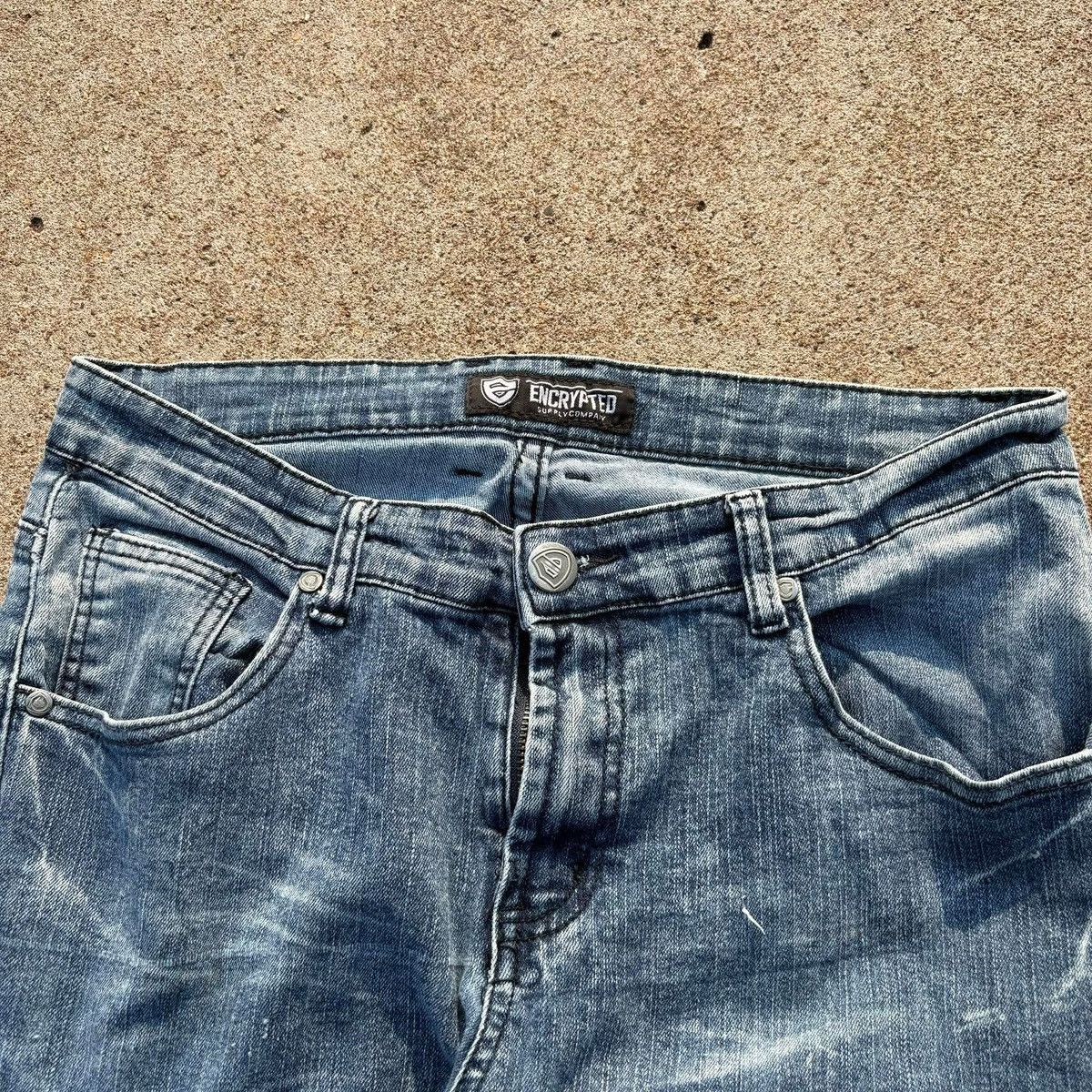 Japanese Brand Encrypted Biker Distressed Denim Jeans Panel Knee Moto Style Size US 32 / EU 48 - 5 Thumbnail
