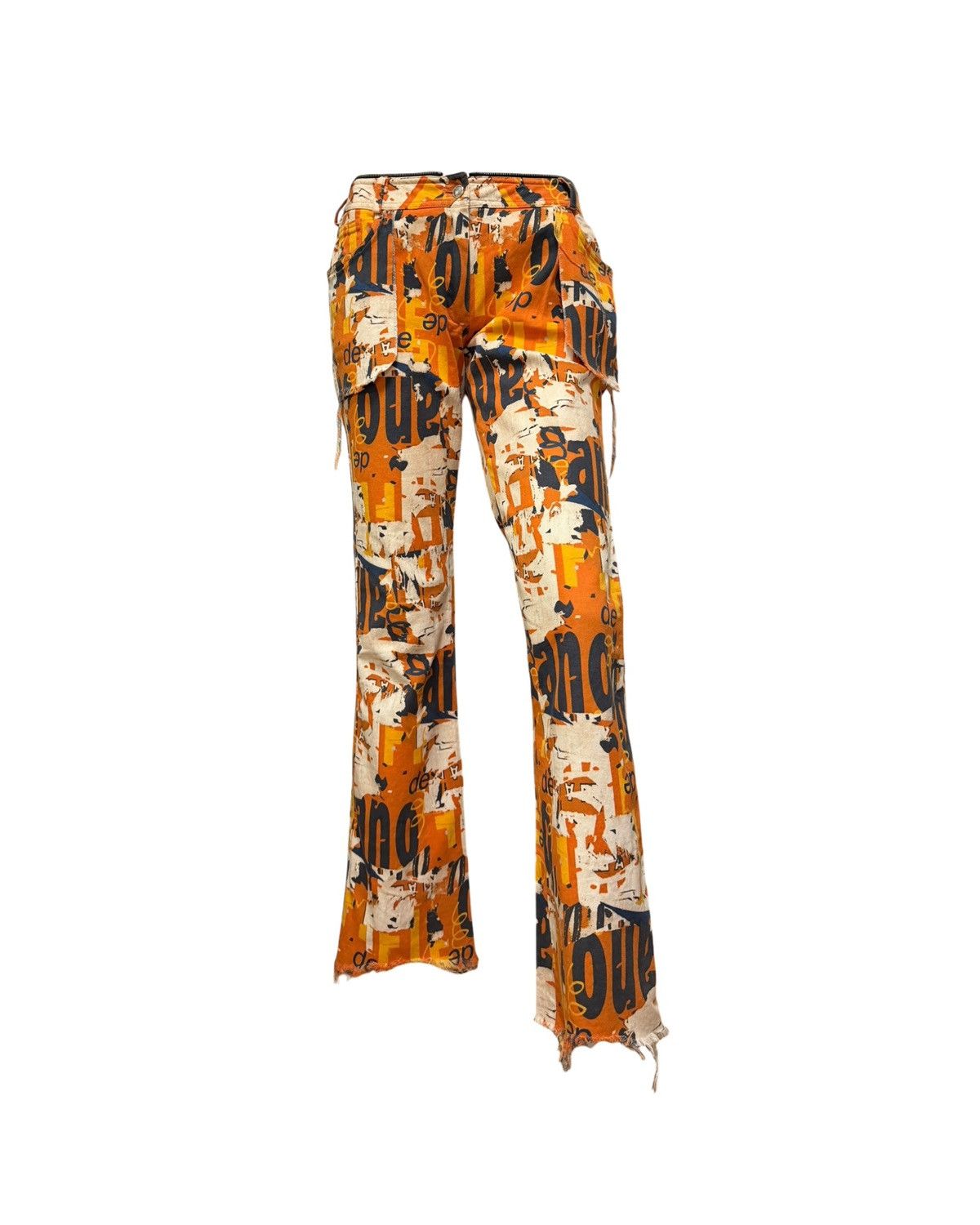 Dior CHRISTIAN DIOR S/S 2001 Graphic Print Cargo Flared Trousers Size 27" / US 4 / IT 40 - 4 Thumbnail