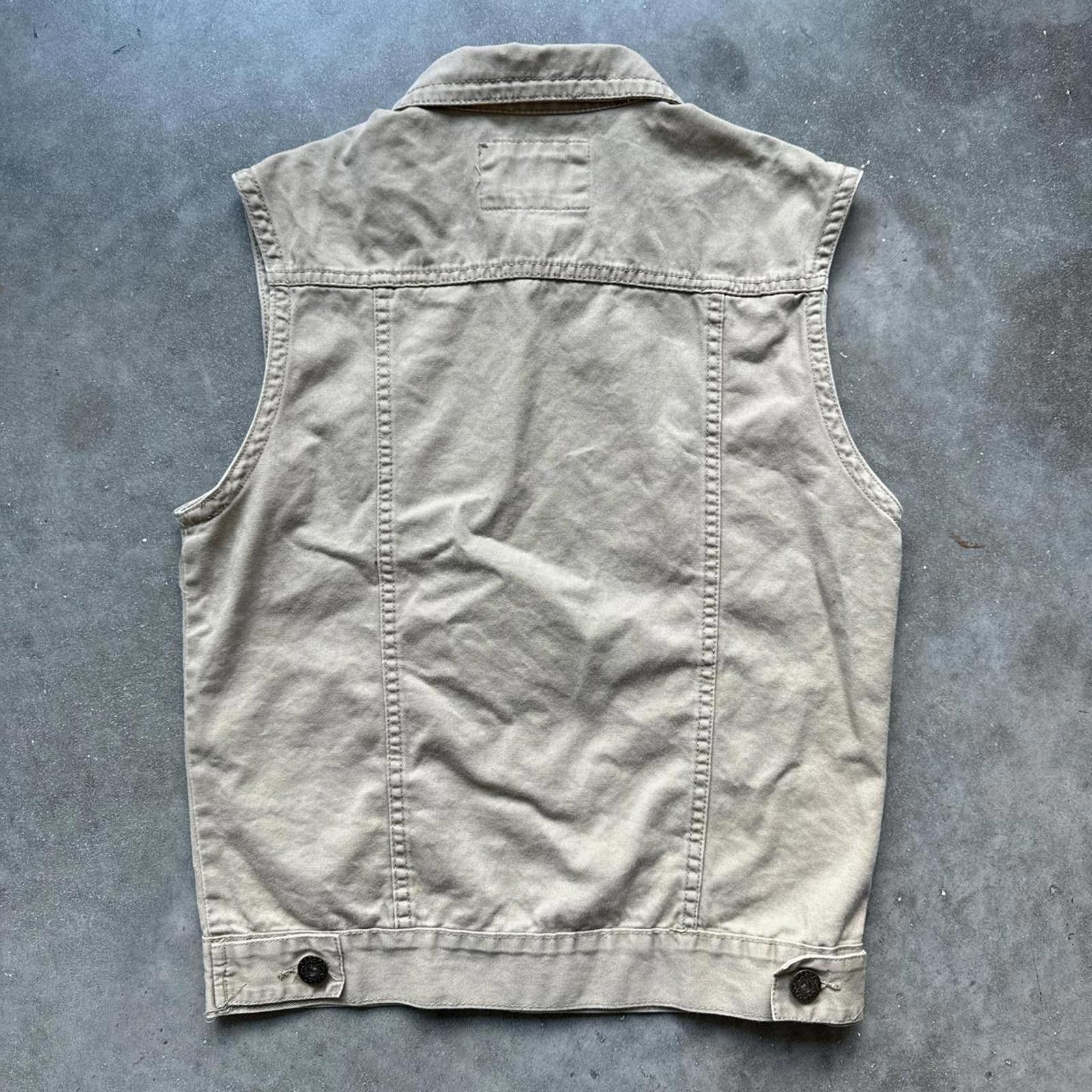 Carbon Carbon Utility Beige Jean Button Up Vest Size US M / EU 48-50 / 2 - 5 Thumbnail