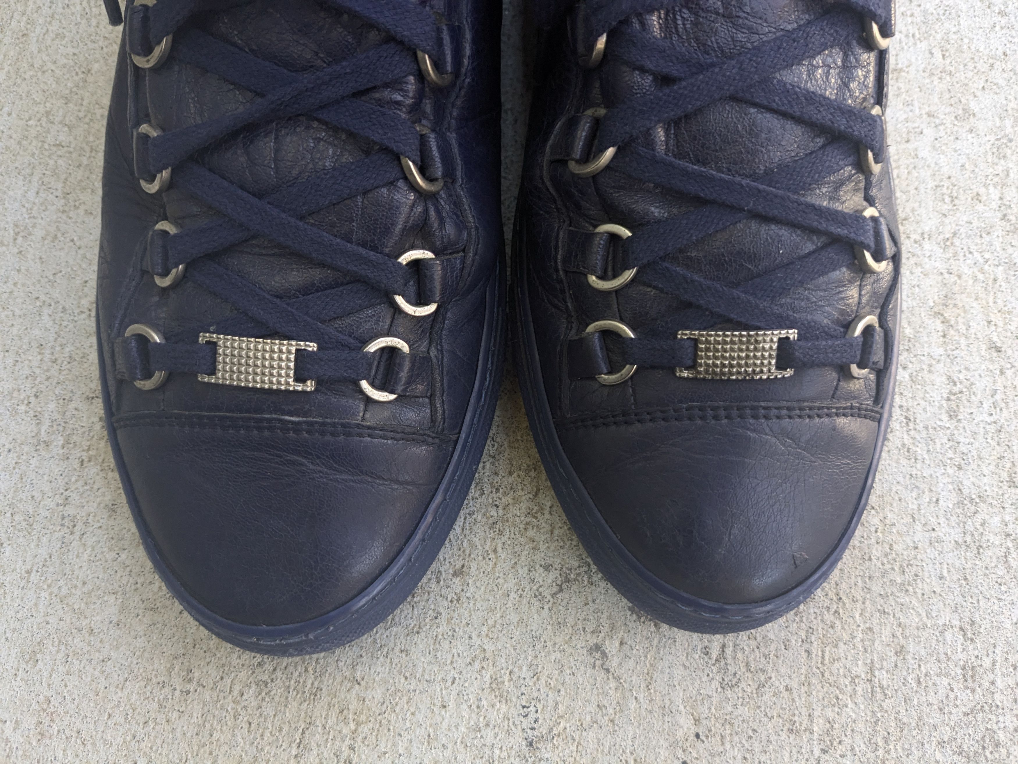 Balenciaga Balenciaga Arena Navy Blue Leather 9 High Tops Lace Up Size US 9 / EU 42 - 6 Thumbnail