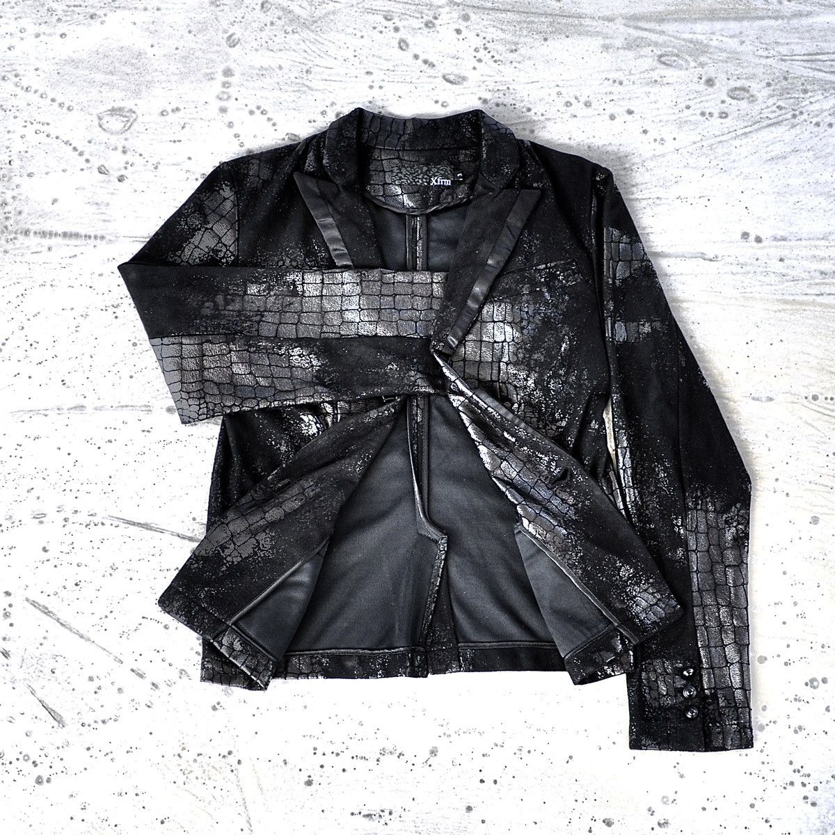 14th Addiction × Japanese Brand × Tornado Mart XFRM - Crocodile Coated Micro Suede Blazer Size US M / EU 48-50 / 2 - 2 Thumbnail