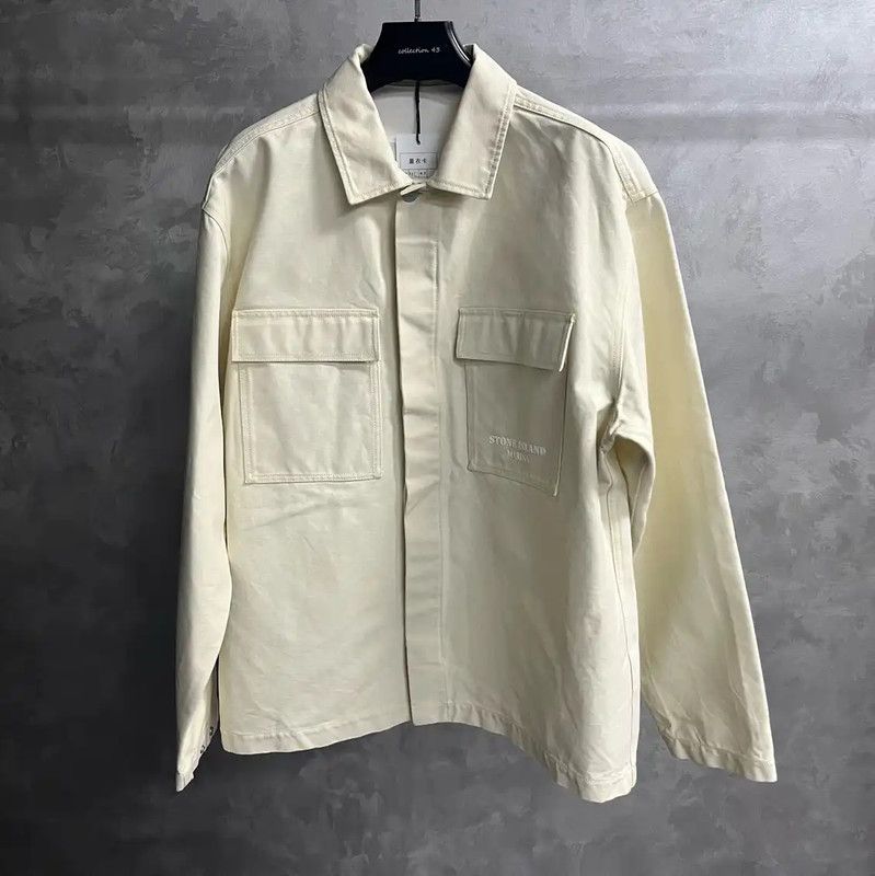 Stone Island Stone Island Cotton Jacket in Off-White 0089 Size XXL / US 16-18 / IT 52-54 - 1 Thumbnail