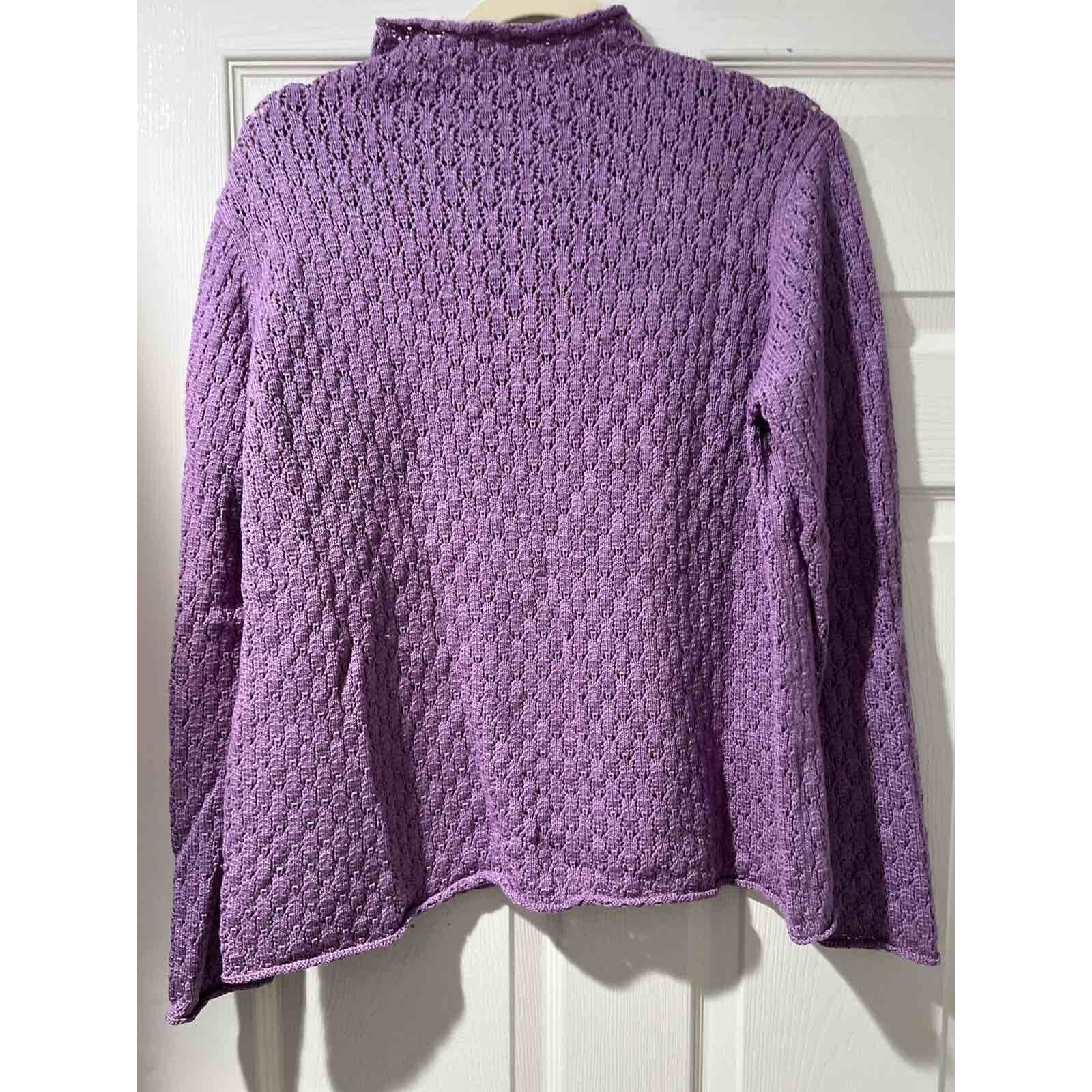 Eileen Fisher EILEEN FISHER MERINO WOOL S Sleeve Purple Size Small A000240 Size S / US 4 / IT 40 - 2 Thumbnail