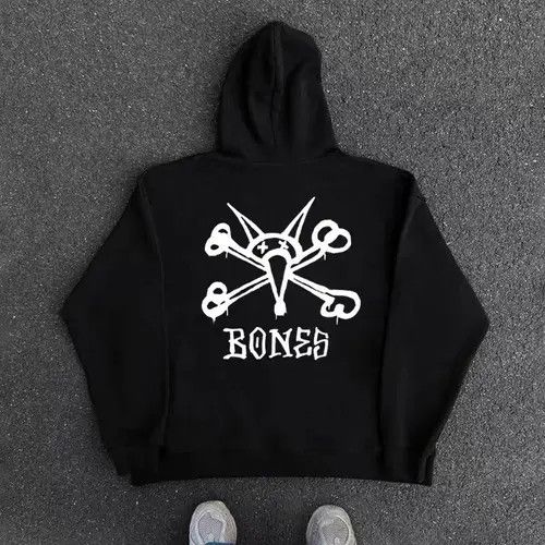 VIBE Vintage Street Hip Hop Skull Print Hooded Sweatshirt Size US L / EU 52-54 / 3 - 5 Thumbnail
