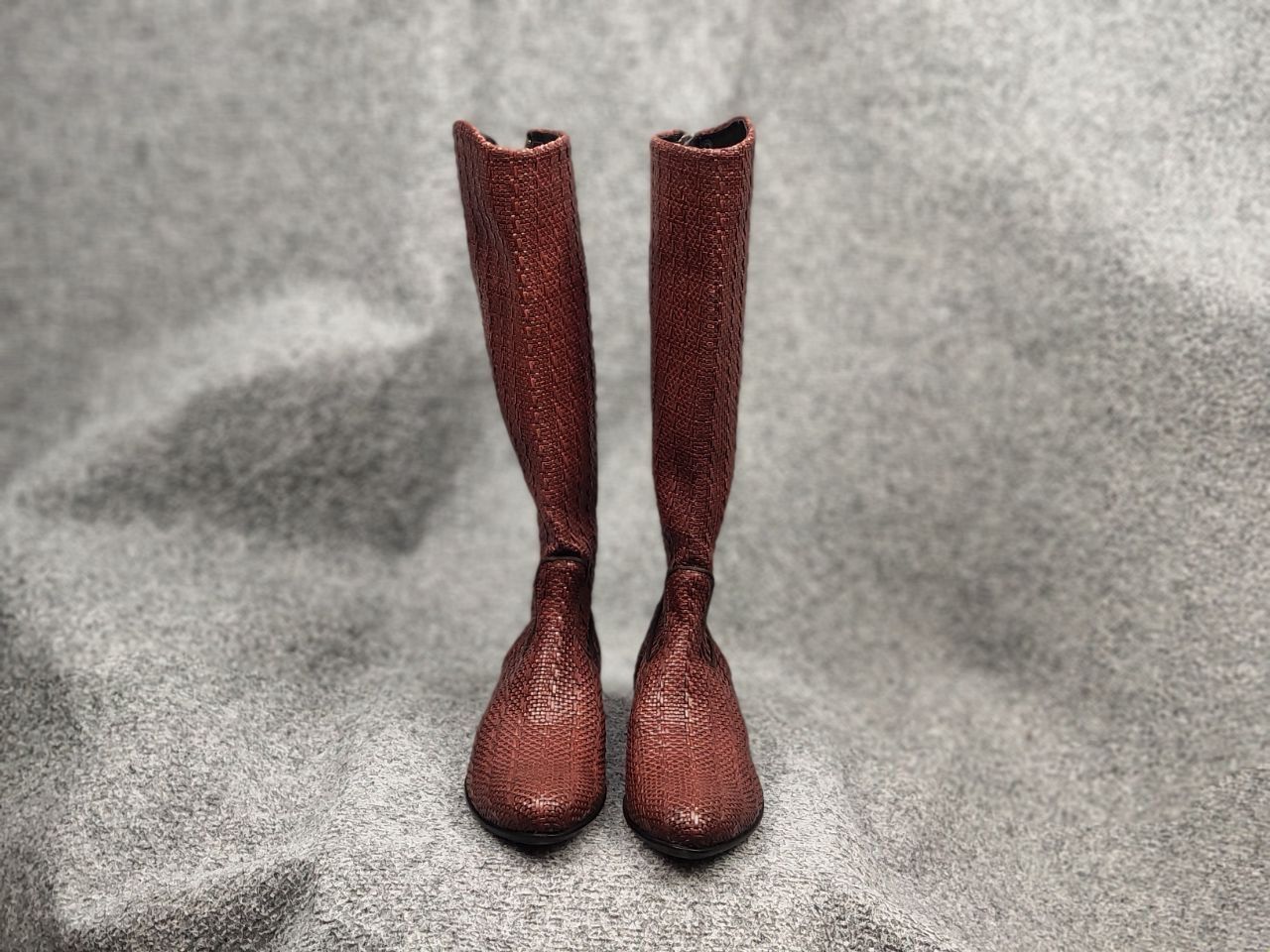 RoccoP Rocco P. Braided leather High Round Toe Riding Tall Boots Size US 6.5 / IT 36.5 - 8 Thumbnail