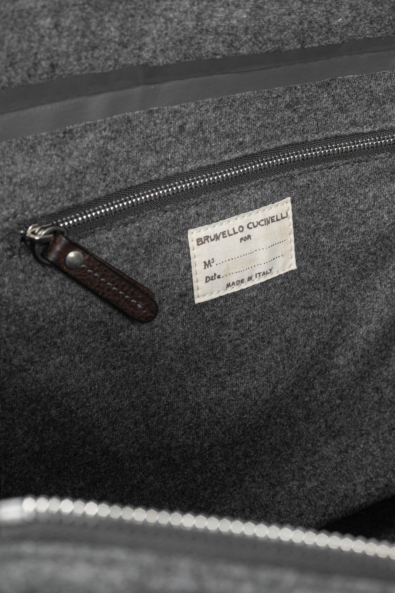 Brunello Cucinelli Brunello Cucinelli Grey Wool-Felt Leather-Trim Tote Size ONE SIZE - 10 Thumbnail