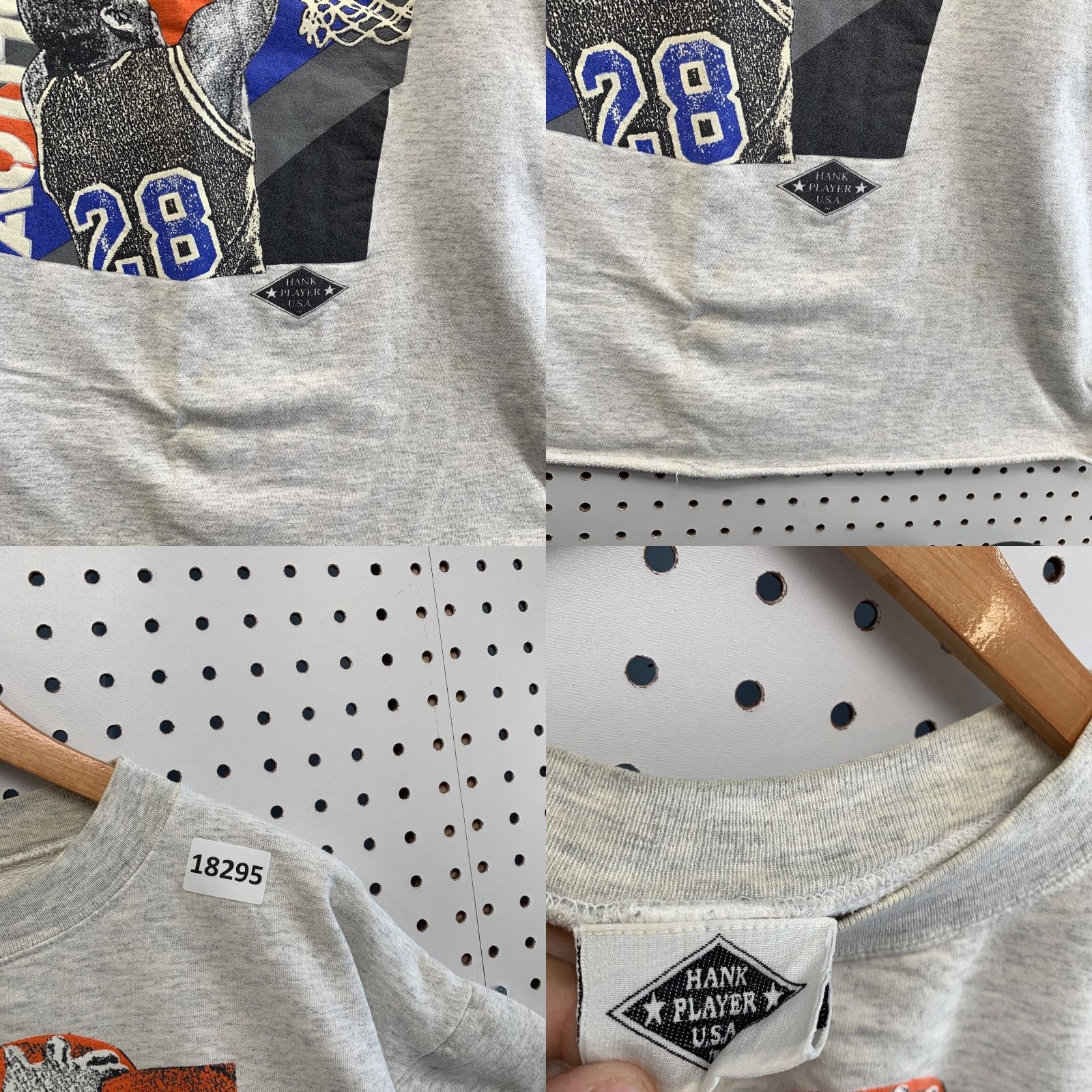 Vintage Vintage Hank Player USA Basketball T-Shirt Adult XL Gray 90s Sports Dunking Man Size US XL / EU 56 / 4 - 8 Thumbnail