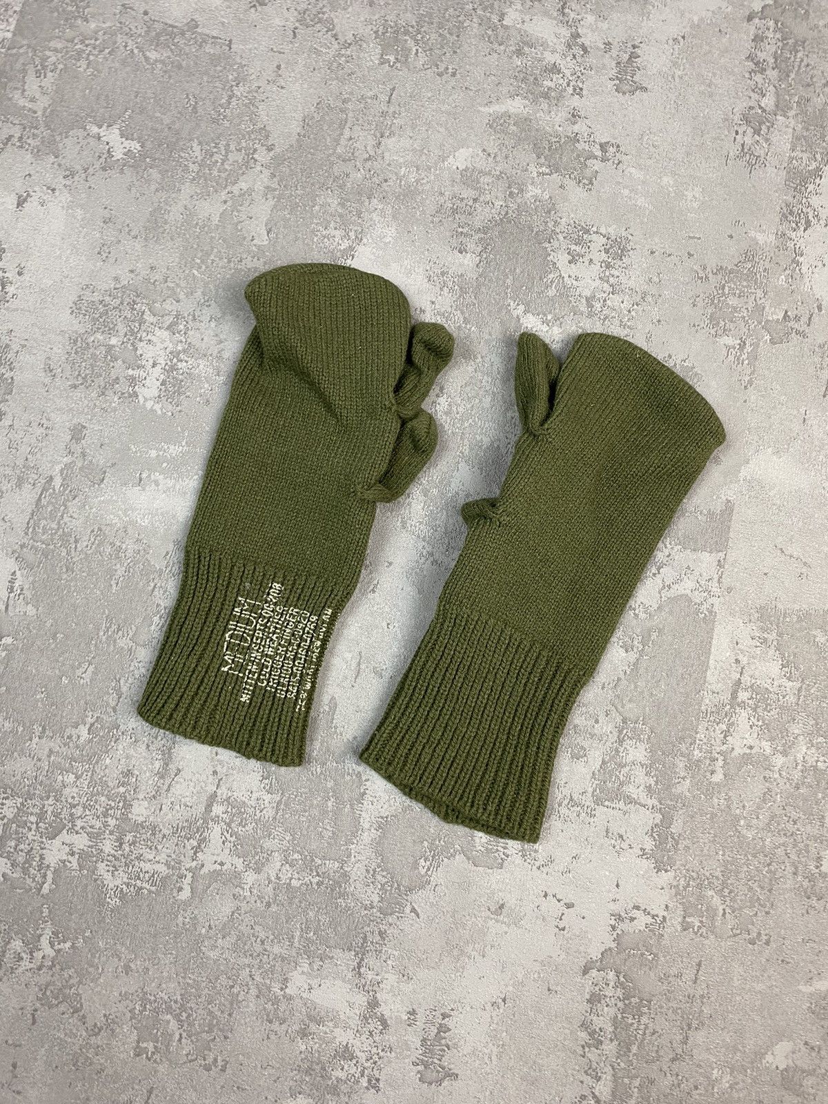 Vintage Vintage Wool Gloves Military Glove Insert Printed Winter USA Size ONE SIZE - 2 Thumbnail