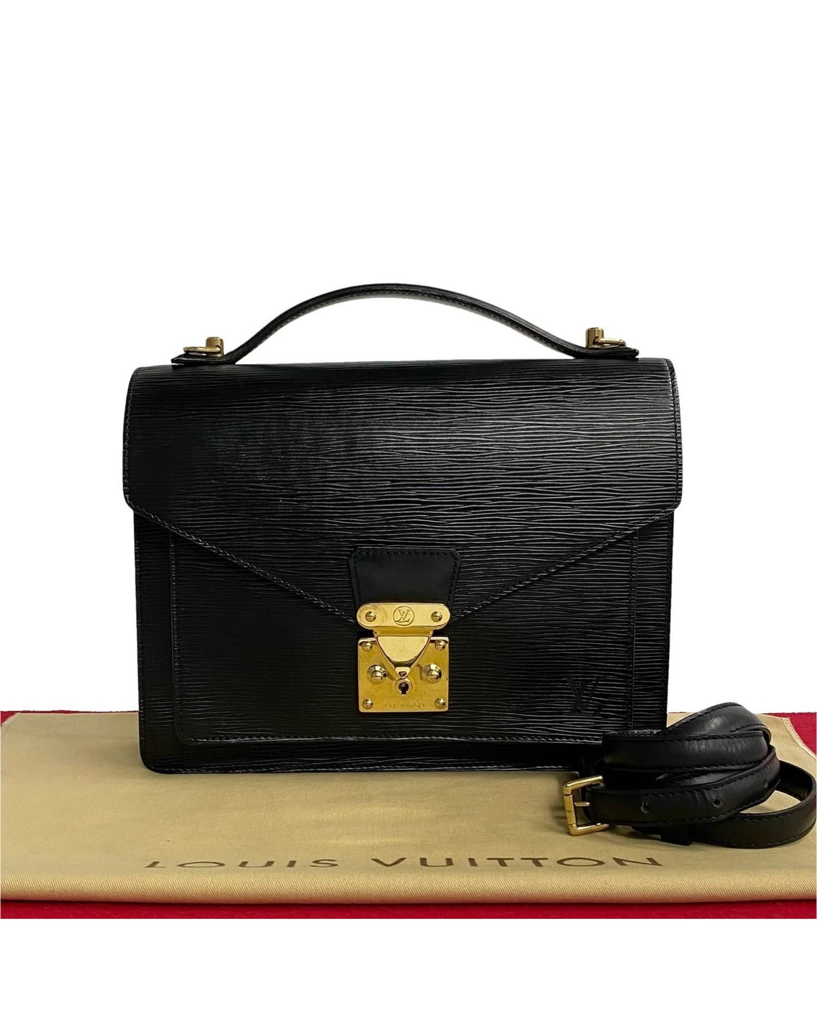 image of Louis Vuitton Epi Monceau Bag In Black Leather - Pre-Owned, Women's