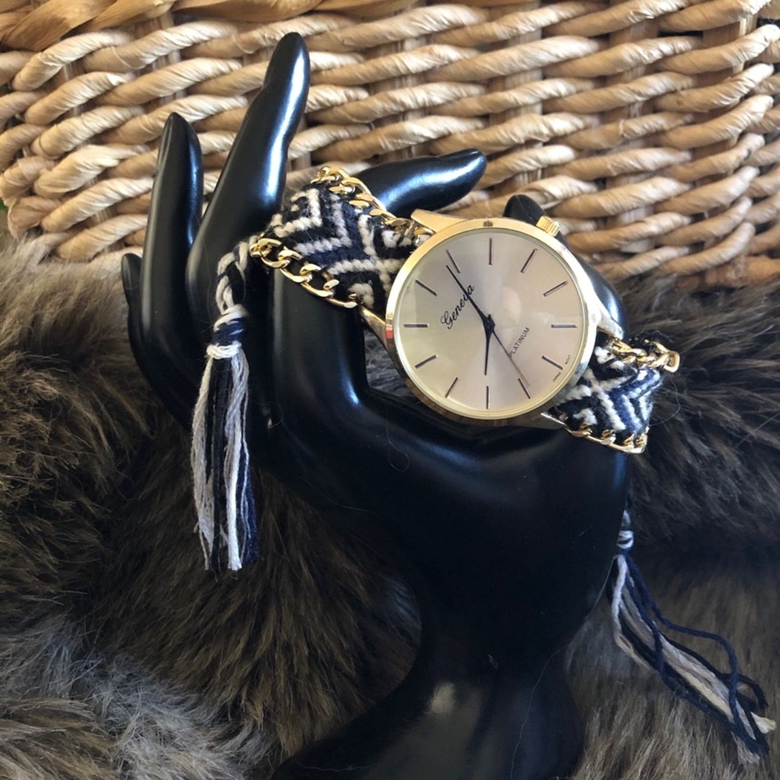 Jewelry Ladies Geneva Platinum adjustable braided watch Size ONE SIZE - 1 Thumbnail