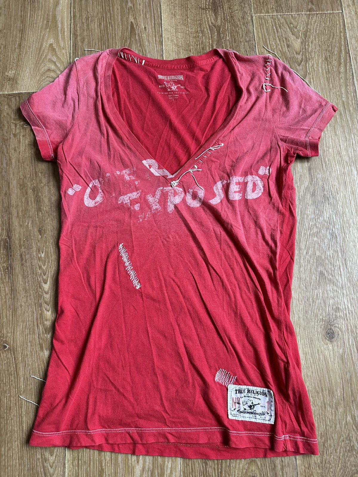 True Religion True Religion Distressed Tee “Over Exposed” s Size S / US 4 / IT 40 - 1 Thumbnail