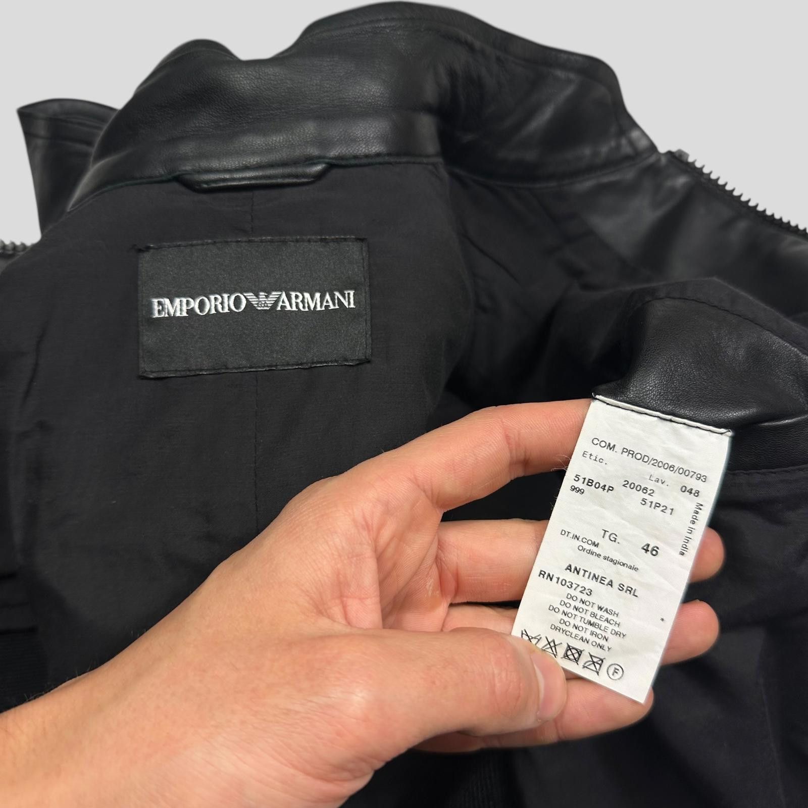 Armani Emporio Armani 2006 Leather Panelled Biker Moto Jacket - S Size US S / EU 44-46 / 1 - 7 Thumbnail