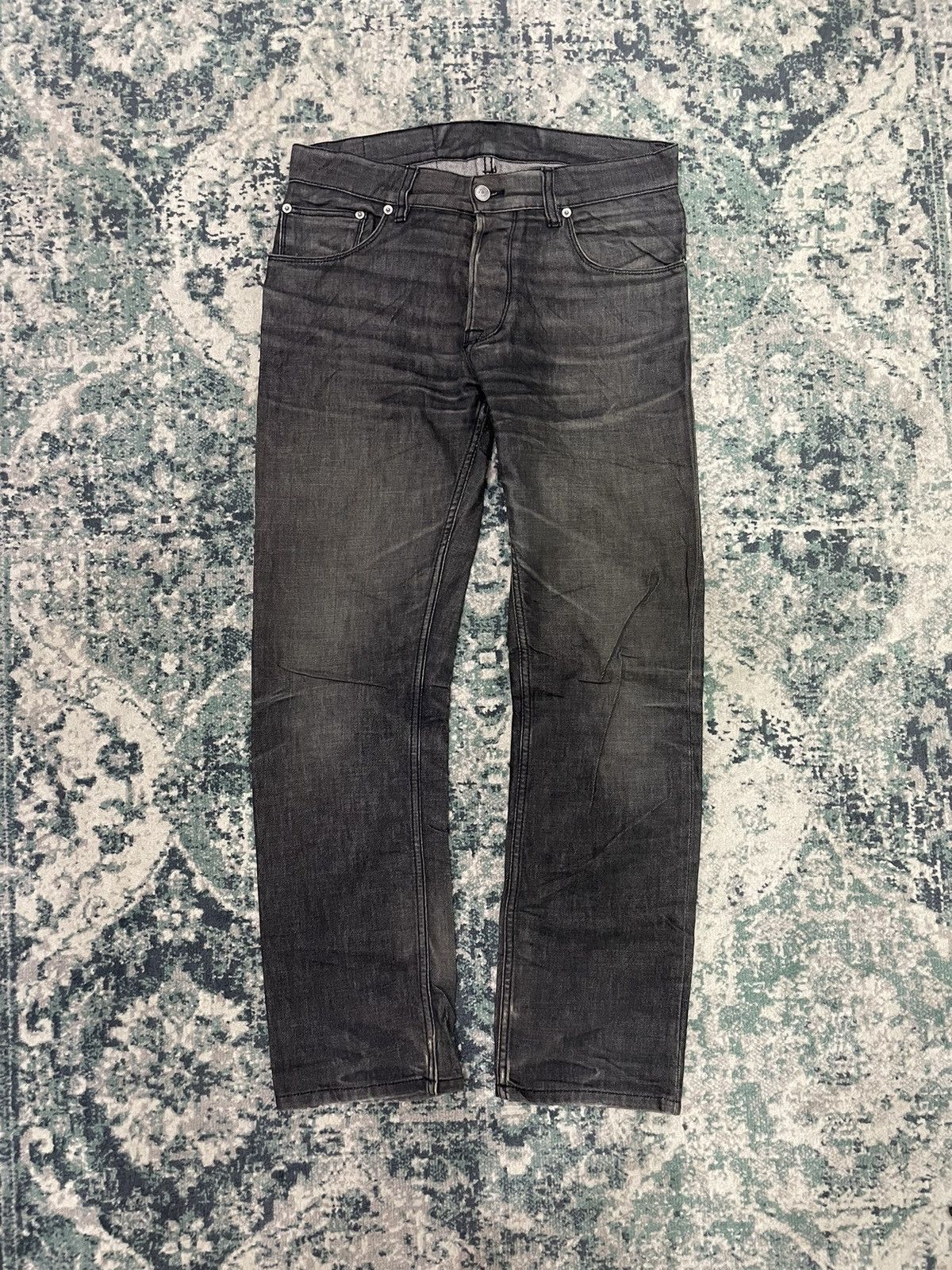 Jil Sander Jil Sander By Raf Simon Waxed Style Distressed Denim Size US 32 / EU 48 - 3 Thumbnail