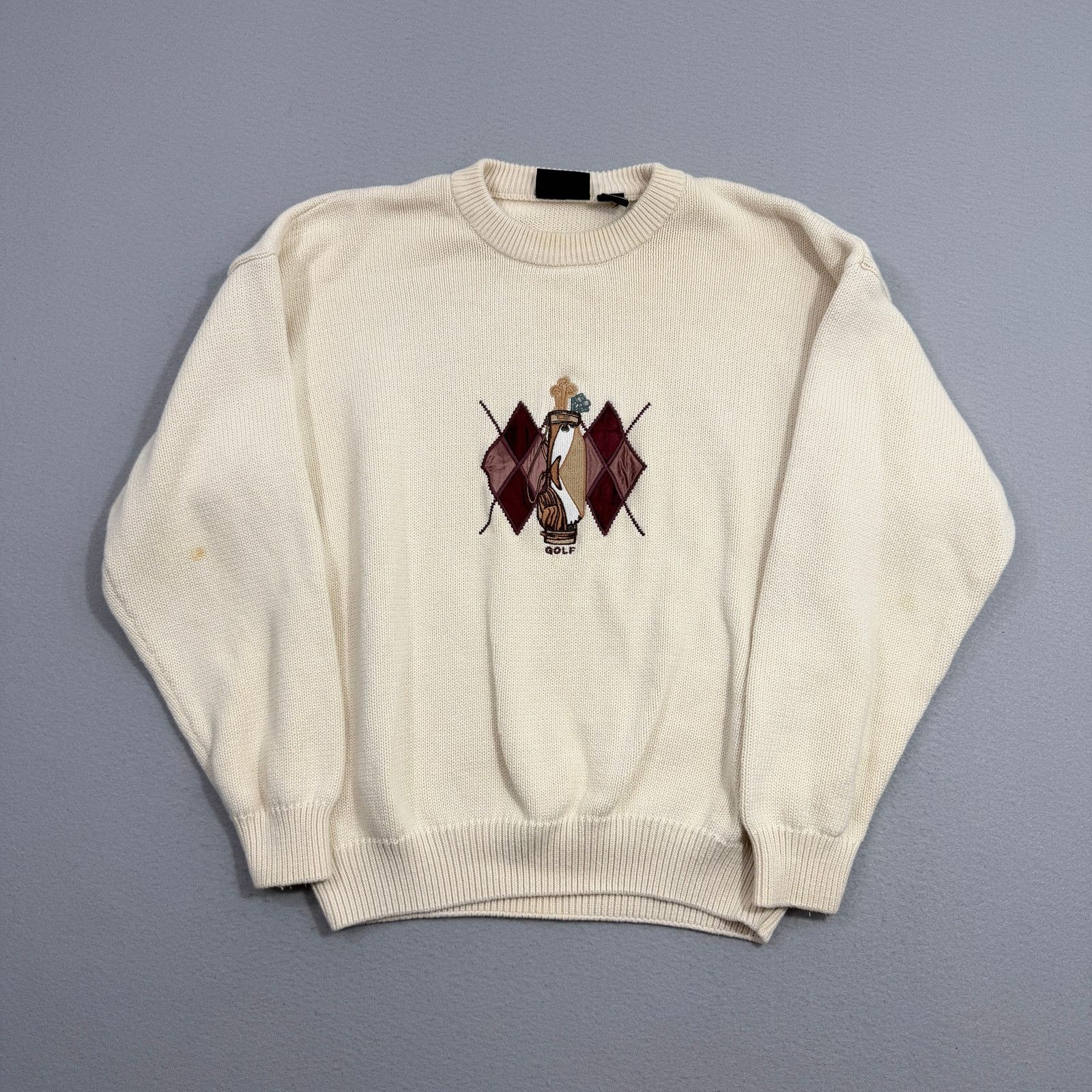 Vintage Vintage Jantzen Golf Sweater Men's XL Cream Crewneck 90s Size US XL / EU 56 / 4 - 1 Thumbnail