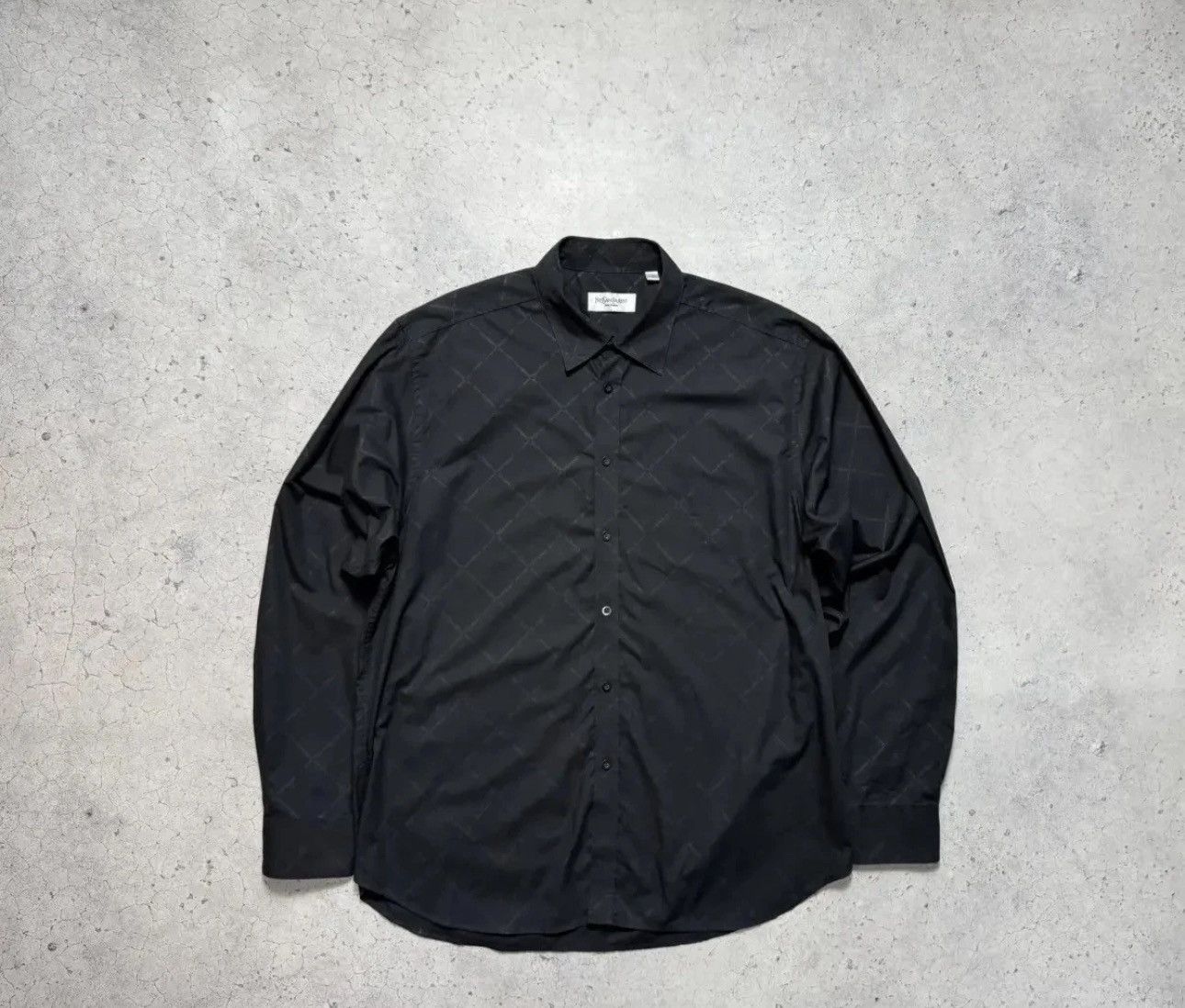 Yves Saint Laurent Yves Saint Laurent YSL Luxury Monogram Button Shirt Black Size US XL / EU 56 / 4 - 1 Thumbnail