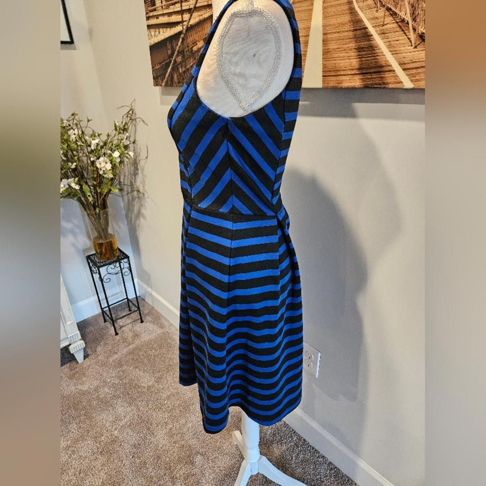 Apt. 9 Blue & Black Striped Dress – Perfect for Any Occasion Size S / US 4 / IT 40 - 3 Thumbnail
