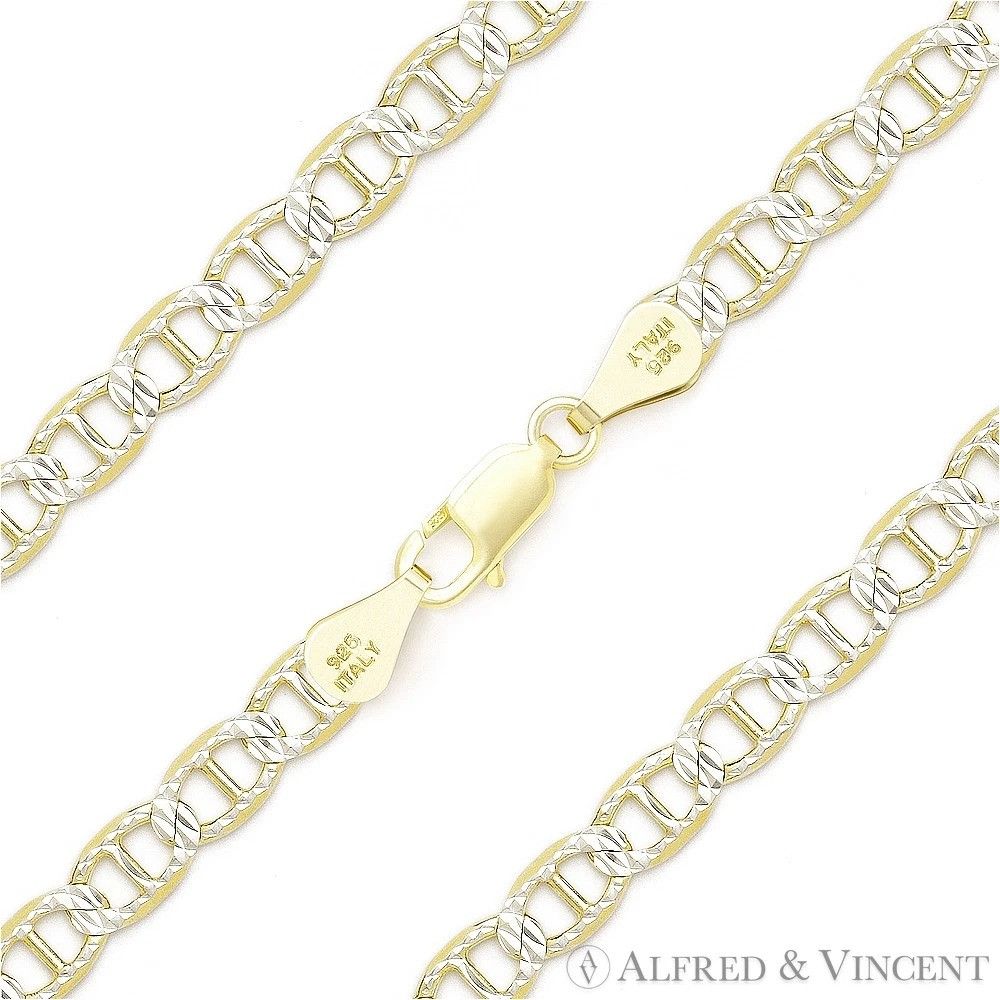Other 5.3mm Marina / Mariner Link D-Cut Pave Chain Anklet Size ONE SIZE - 1 Preview