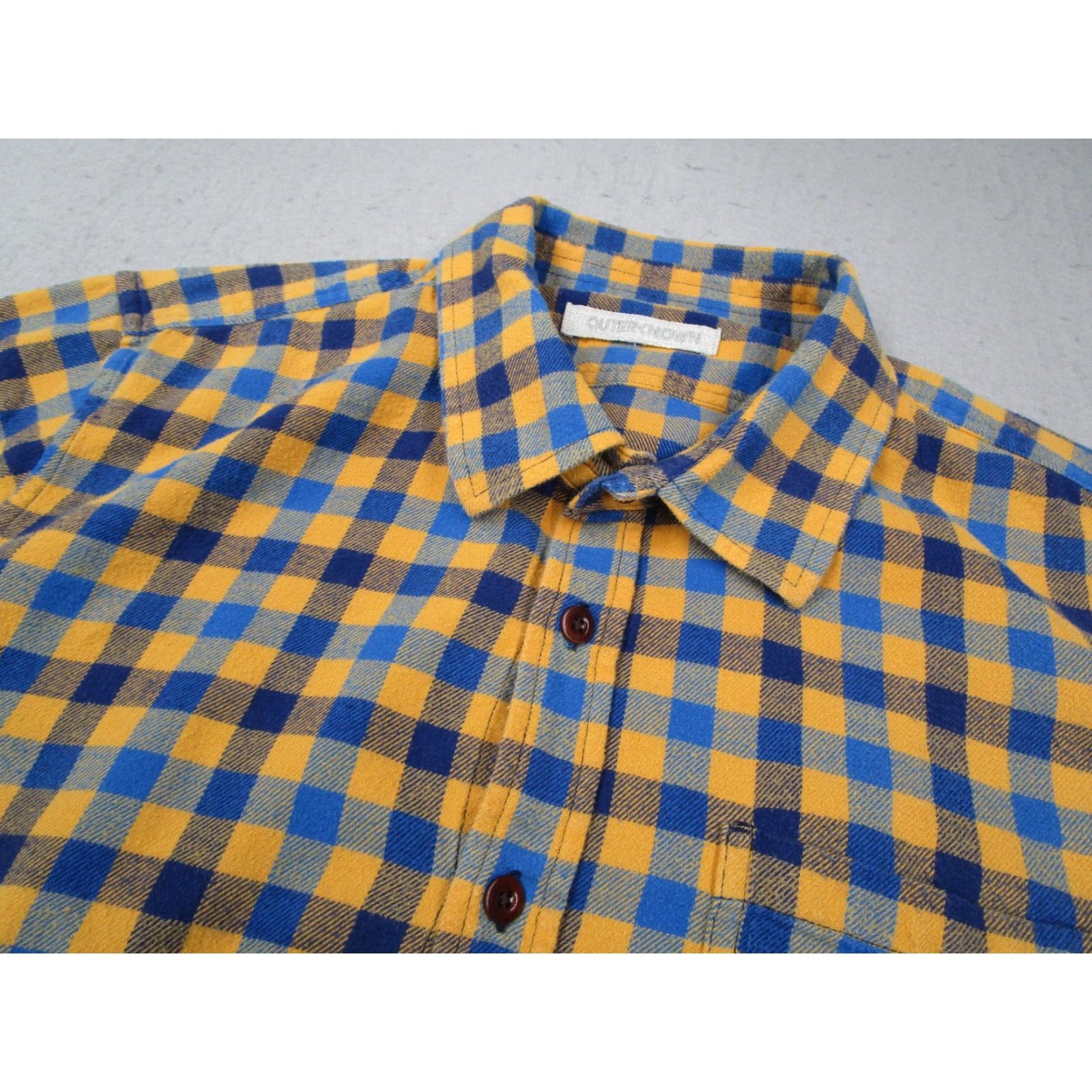 Outerknown Outerknown Shirt Mens Large Yellow Plaid Flannel Long Sleeve Button Up Organic Size US L / EU 52-54 / 3 - 2 Thumbnail