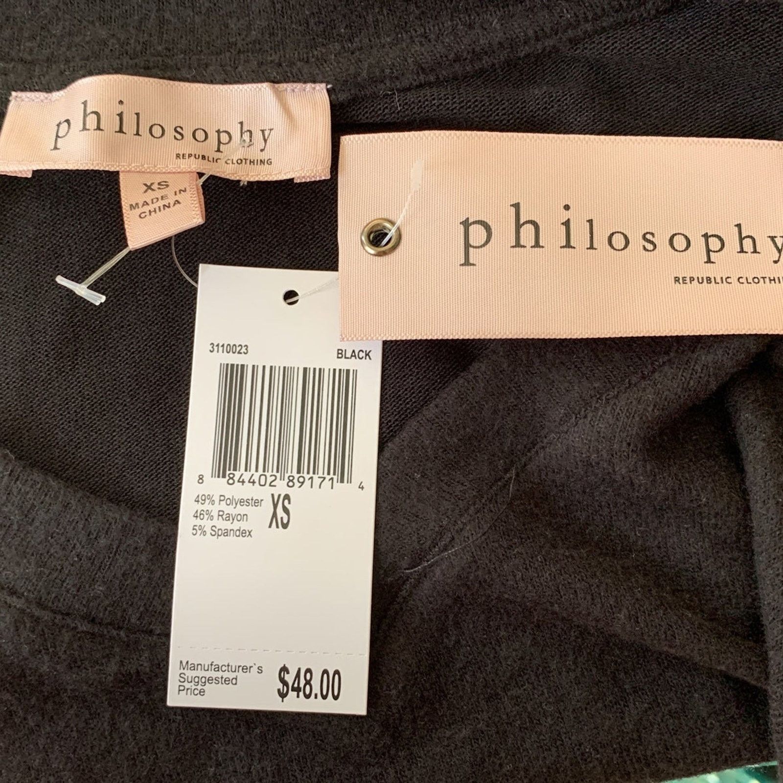 Other Philosophy Women's Size XS Blouse Black Super Soft Pullover Size XS / US 0-2 / IT 36-38 - 7 Thumbnail