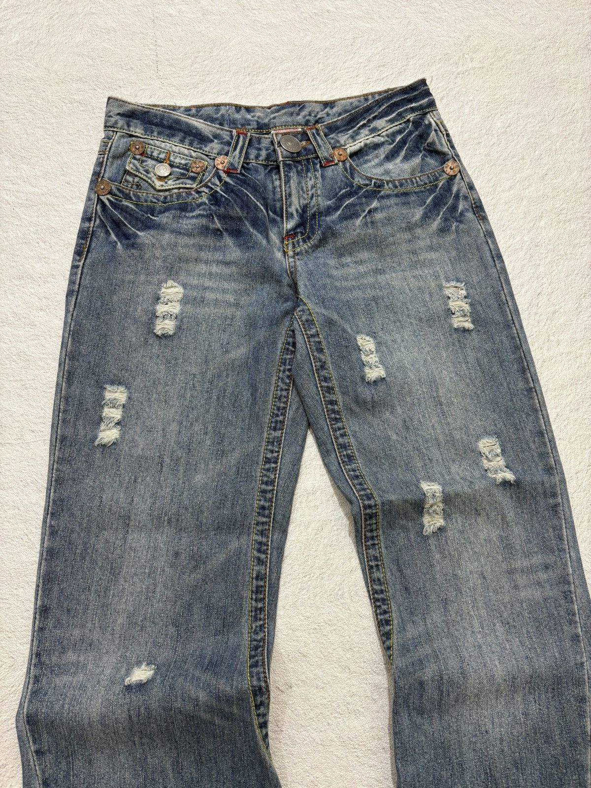 Hysteric Glamour 2000s True Religion Flared Wash denim Jeans Size US 27 - 2 Thumbnail