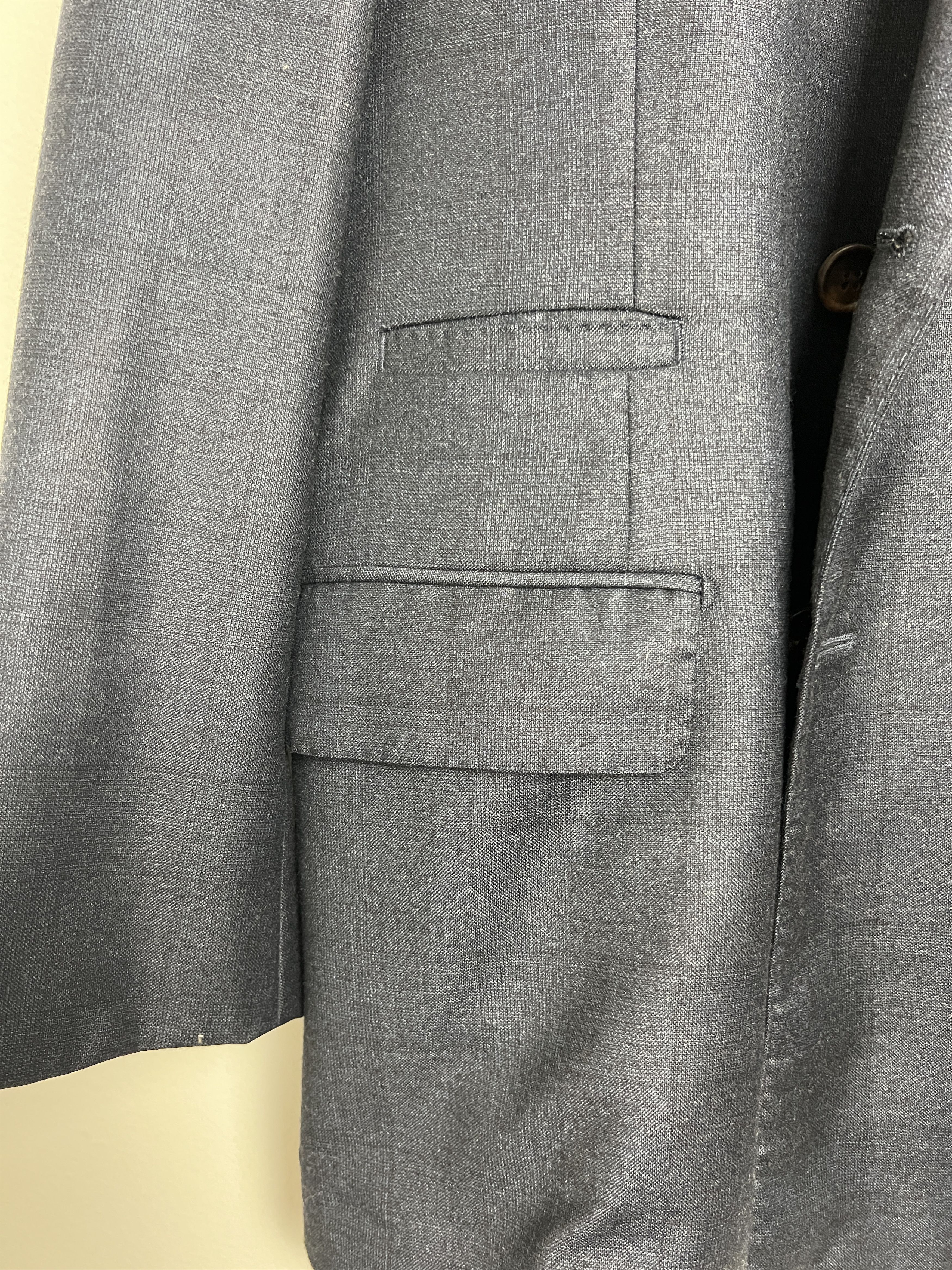 Brunello Cucinelli Navy Windowpane Wool Suit Size 38R - 6 Thumbnail