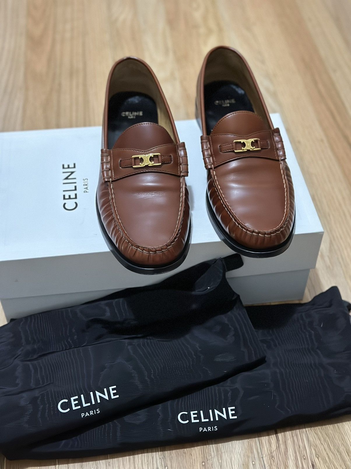Celine CELINE Luco Triomphe loafer RARE brown Grailed