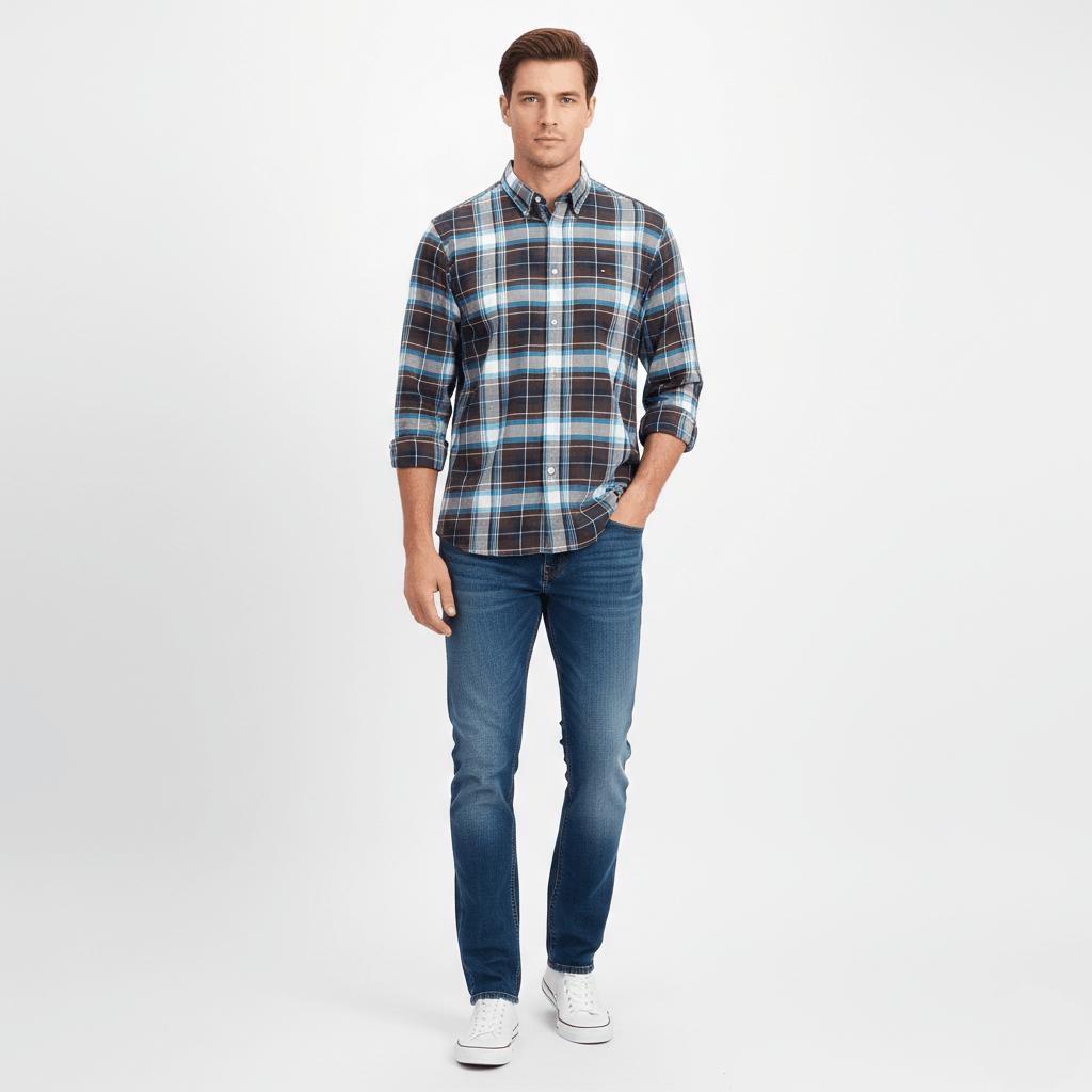 Tommy Hilfiger Tommy Hilfiger Men M Casual Shirt Navy Checkered Custom 4201 Size US M / EU 48-50 / 2 - 1 Thumbnail