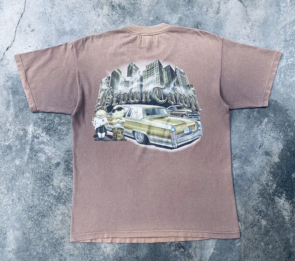 Vintage Vintage 90s Thrashed Rollin Hand Gangstar Back Print Tees Size US L / EU 52-54 / 3 - 3 Thumbnail
