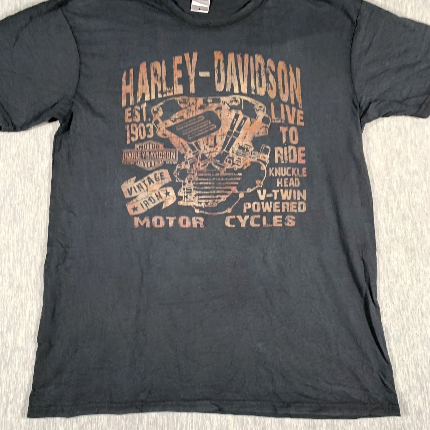 Harley Davidson VINTAGE Harley-Davidson Shirt Mens Large Black Hill City Mount Rushmore South Dakota Hooked by Harley-Davidson Hill City SD 1903 Live to Ride V-Twin Size US L / EU 52-54 / 3 - 3 Thumbnail