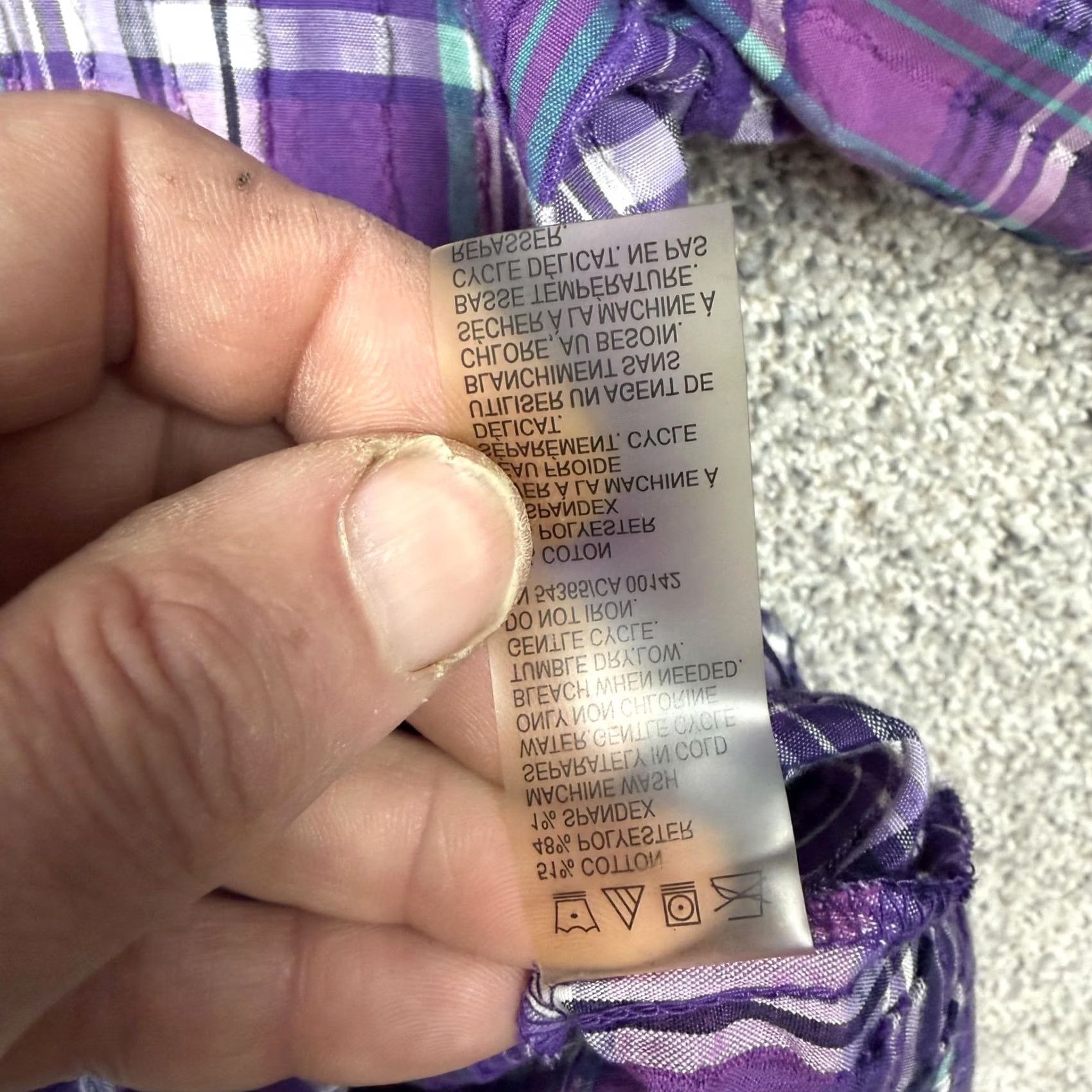 Vintage Alia Button Up Shirt M Purple Plaid Lightweight Layering Granola Girl Cabincore Womens Button-Up Shirt Long Sleeve Collared Size M / US 6-8 / IT 42-44 - 7 Thumbnail