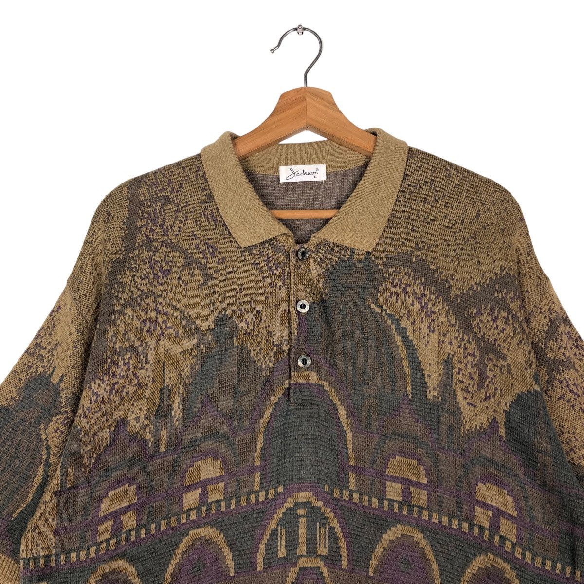 Japanese Brand 🔥Vintage 80’s Knit Cardigan Sweathsirt Jackson Japan Made Size US L / EU 52-54 / 3 - 3 Thumbnail